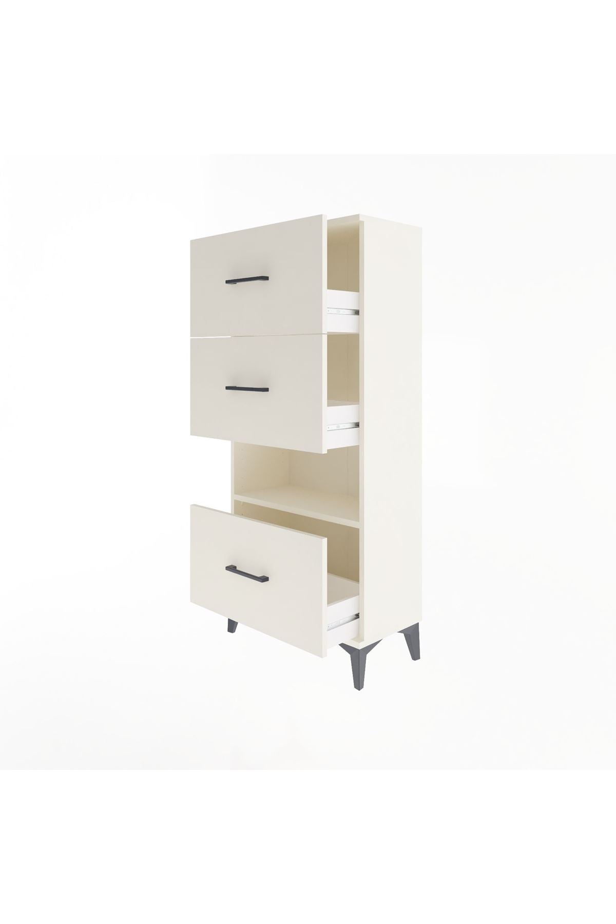 Arges Dolap Tek Raflı 3 Çekmeceli 60x30x134 - S17M041V1A