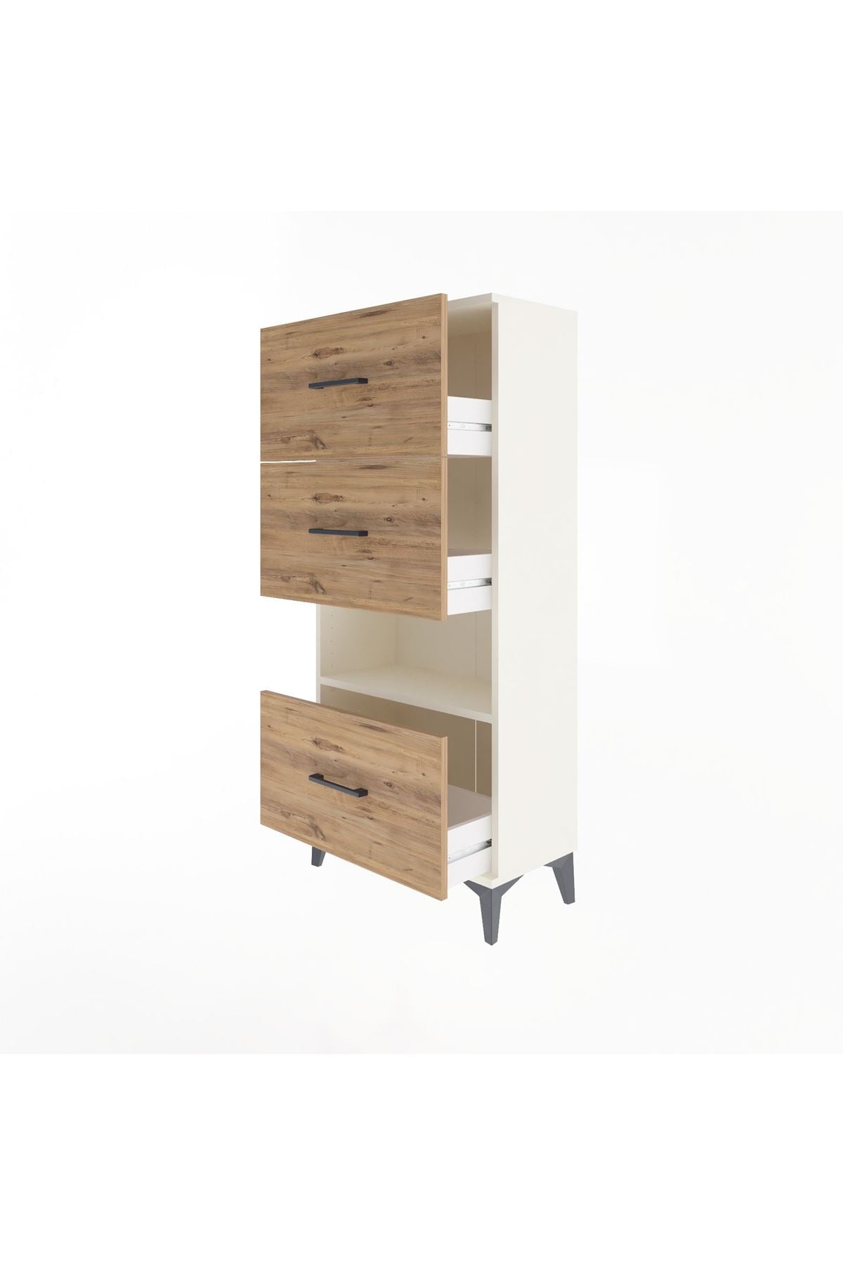 Arges Dolap Tek Raflı 3 Çekmeceli 60x30x134 - S17M041V3A