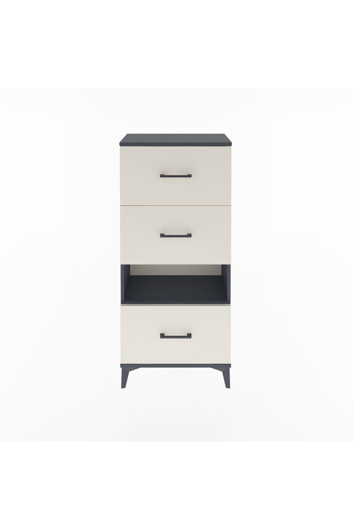 Arges Dolap Tek Raflı 3 Çekmeceli 60x30x134 - S17M041V4A