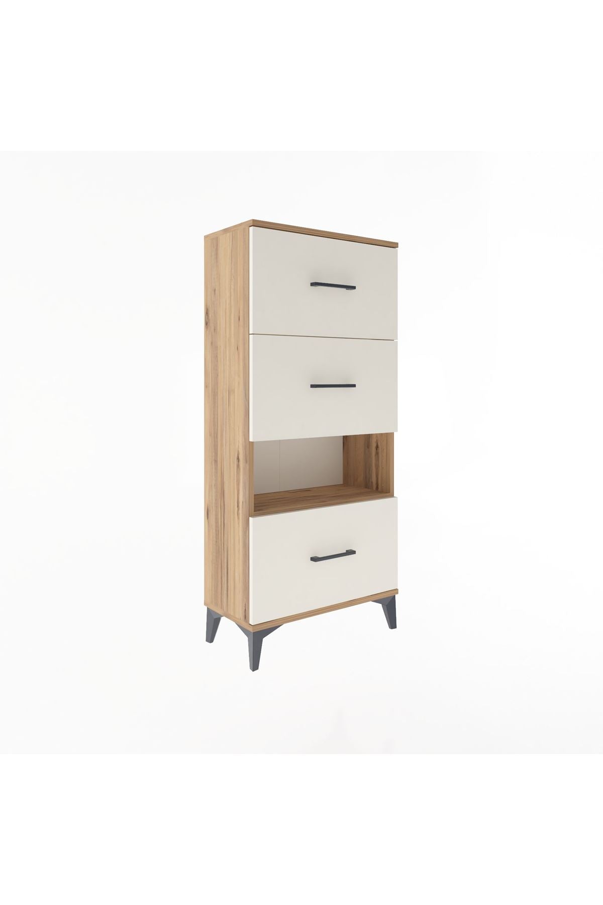 Arges Dolap Tek Raflı 3 Çekmeceli 60x30x134 - S17M041V7A