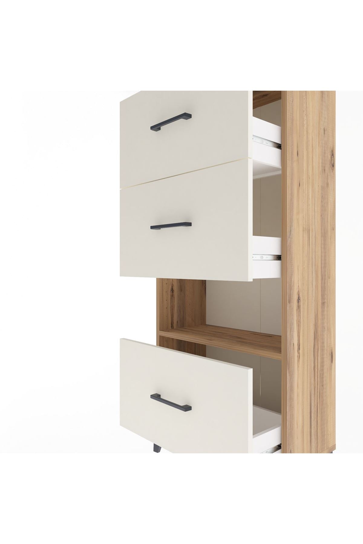 Arges Dolap Tek Raflı 3 Çekmeceli 60x30x134 - S17M041V7A