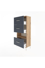 Arges Dolap Tek Raflı 3 Çekmeceli 60x30x134 - S17M041V8A