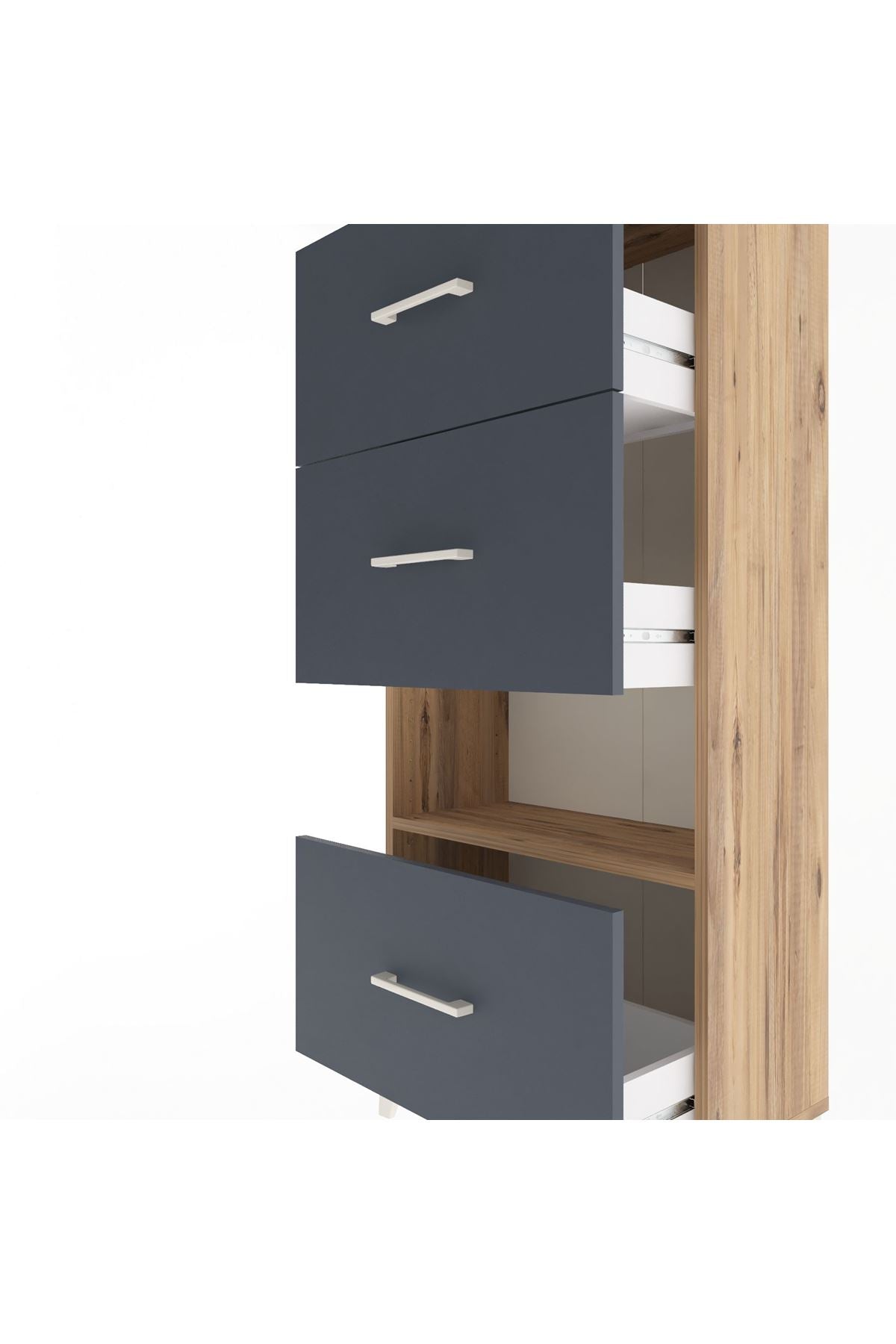 Arges Dolap Tek Raflı 3 Çekmeceli 60x30x134 - S17M041V8A