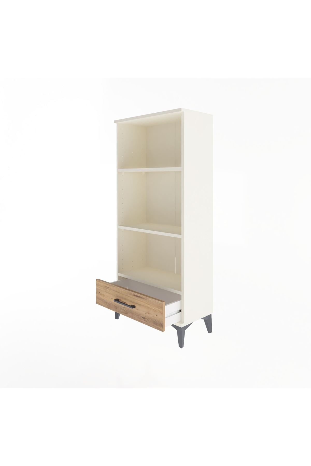 Arges Dolap 3 Raflı Tek Çekmeceli 60x30x134 - S17M043V3A