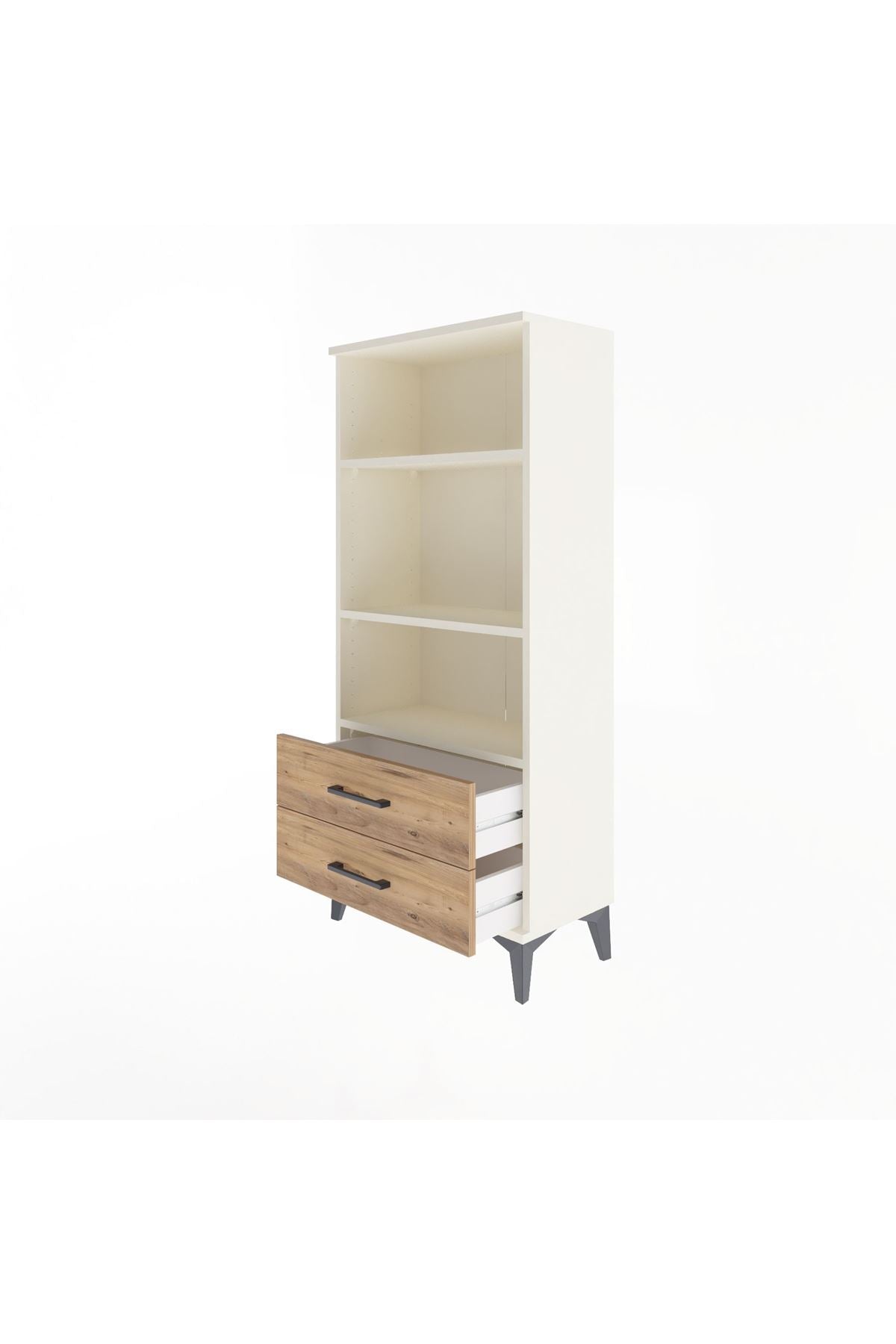 Arges Dolap 3 Raflı 2 Çekmeceli 60x30x134 - S17M047V3A