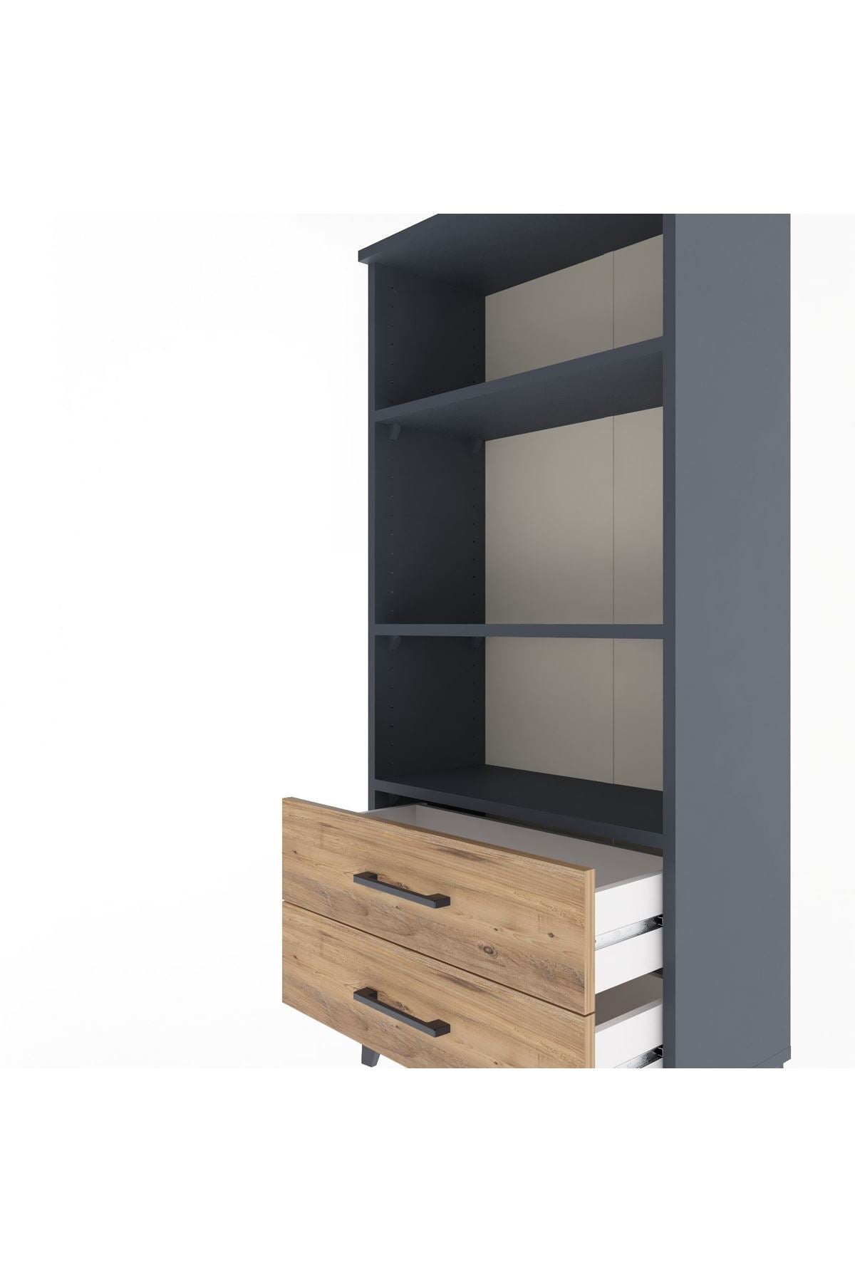 Arges Dolap 3 Raflı 2 Çekmeceli 60x30x134 - S17M047V6A