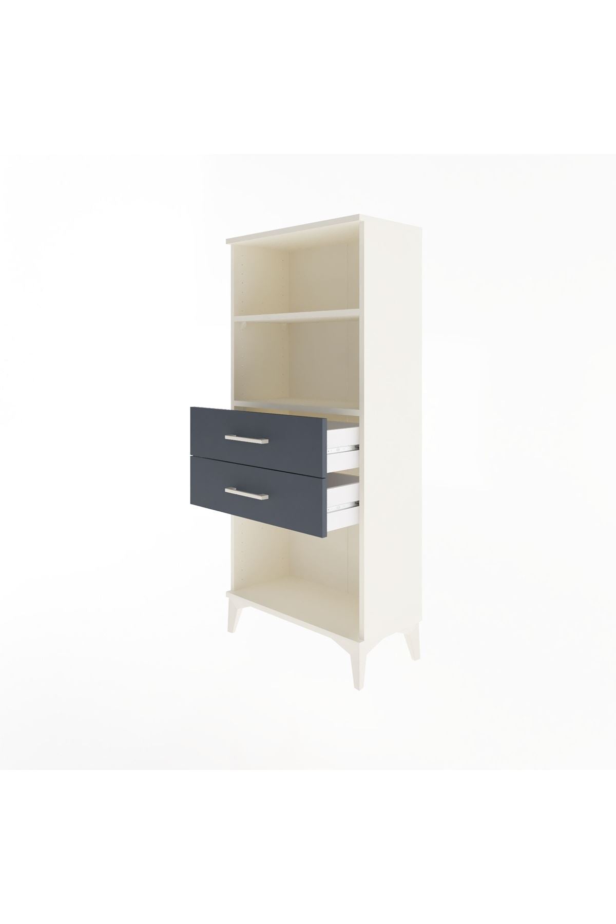 Arges Dolap 2 Raflı 2 Çekmeceli 60x30x134 - S17M048V2A