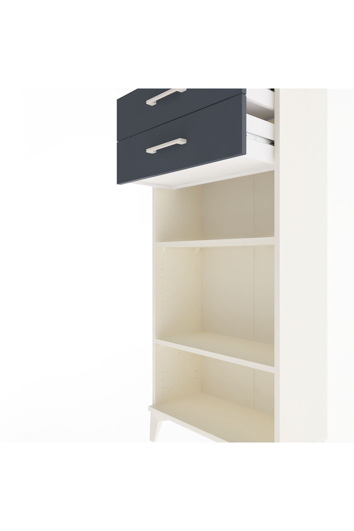 Arges Dolap 2 Raflı 2 Çekmeceli 60x30x134 - S17M049V2A