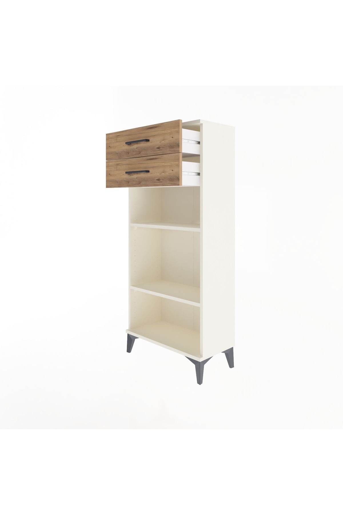 Arges Dolap 2 Raflı 2 Çekmeceli 60x30x134 - S17M049V3A