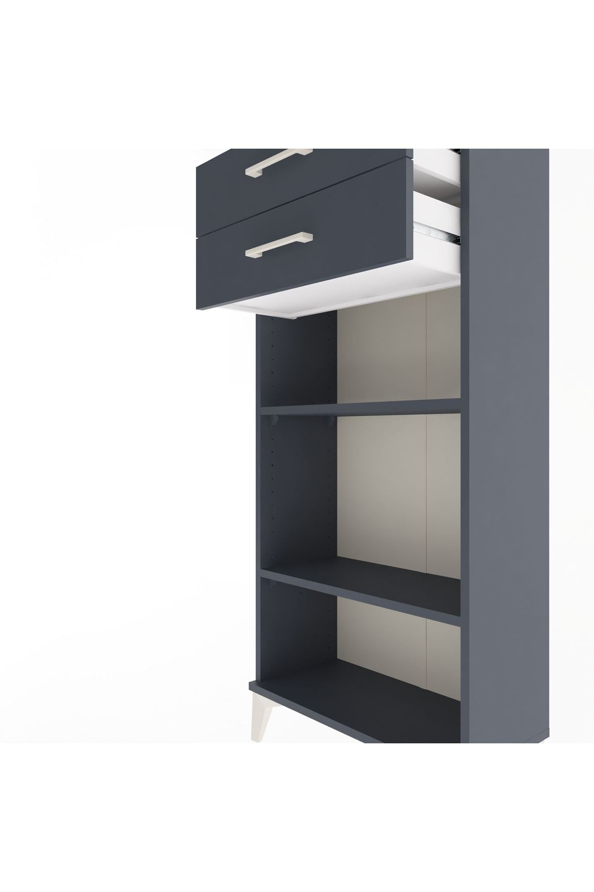Arges Dolap 2 Raflı 2 Çekmeceli 60x30x134 - S17M049V5A