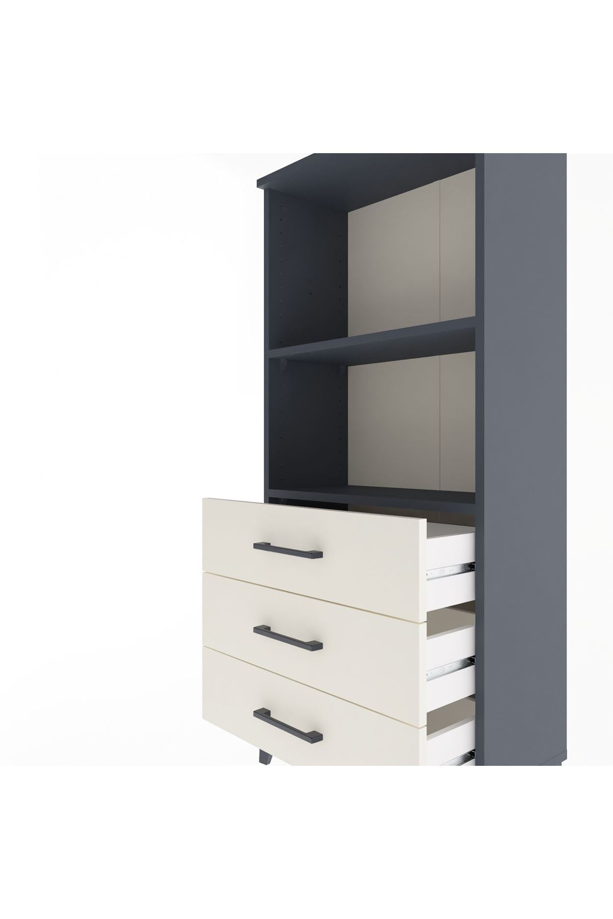 Arges Dolap 2 Raflı 3 Çekmeceli 60x30x134 - S17M050V4A