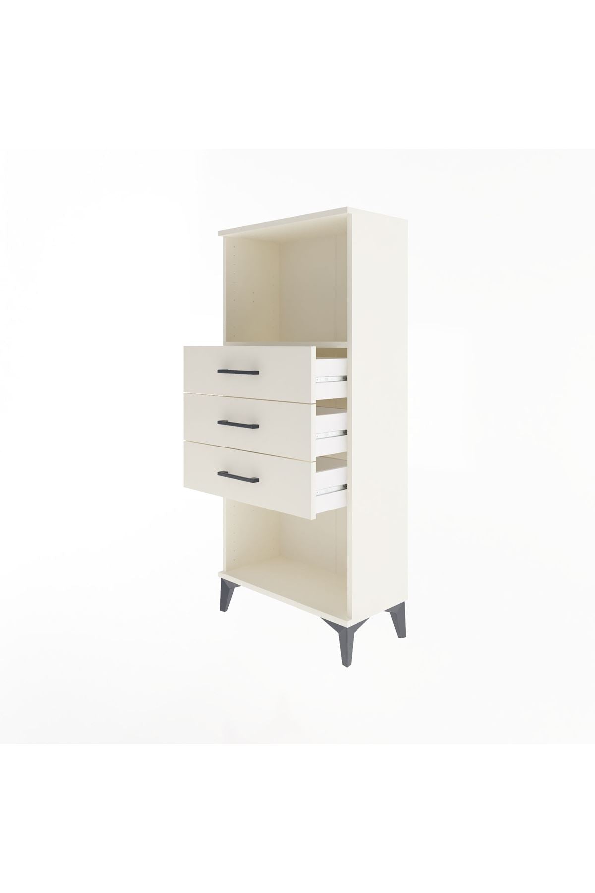 Arges Dolap Tek Raflı 3 Çekmeceli 60x30x134 - S17M051V1A
