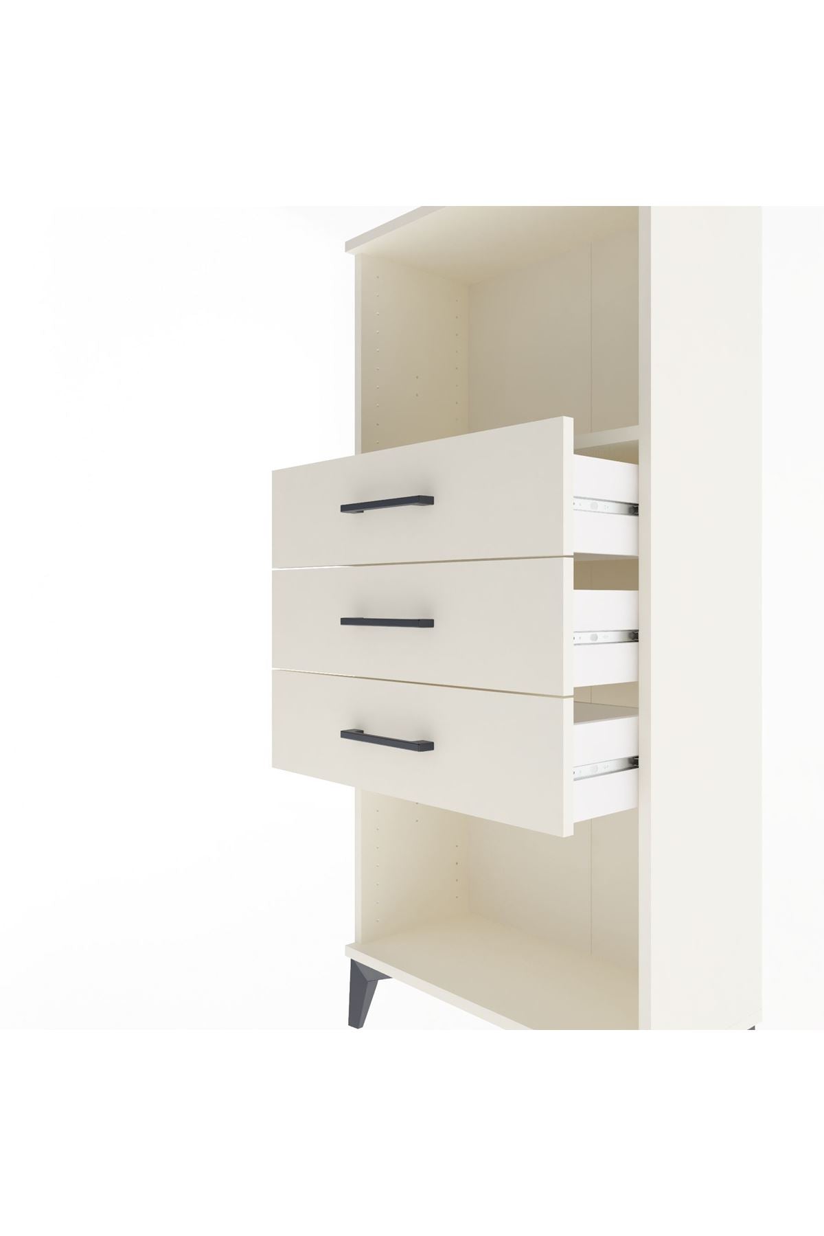 Arges Dolap Tek Raflı 3 Çekmeceli 60x30x134 - S17M051V1A