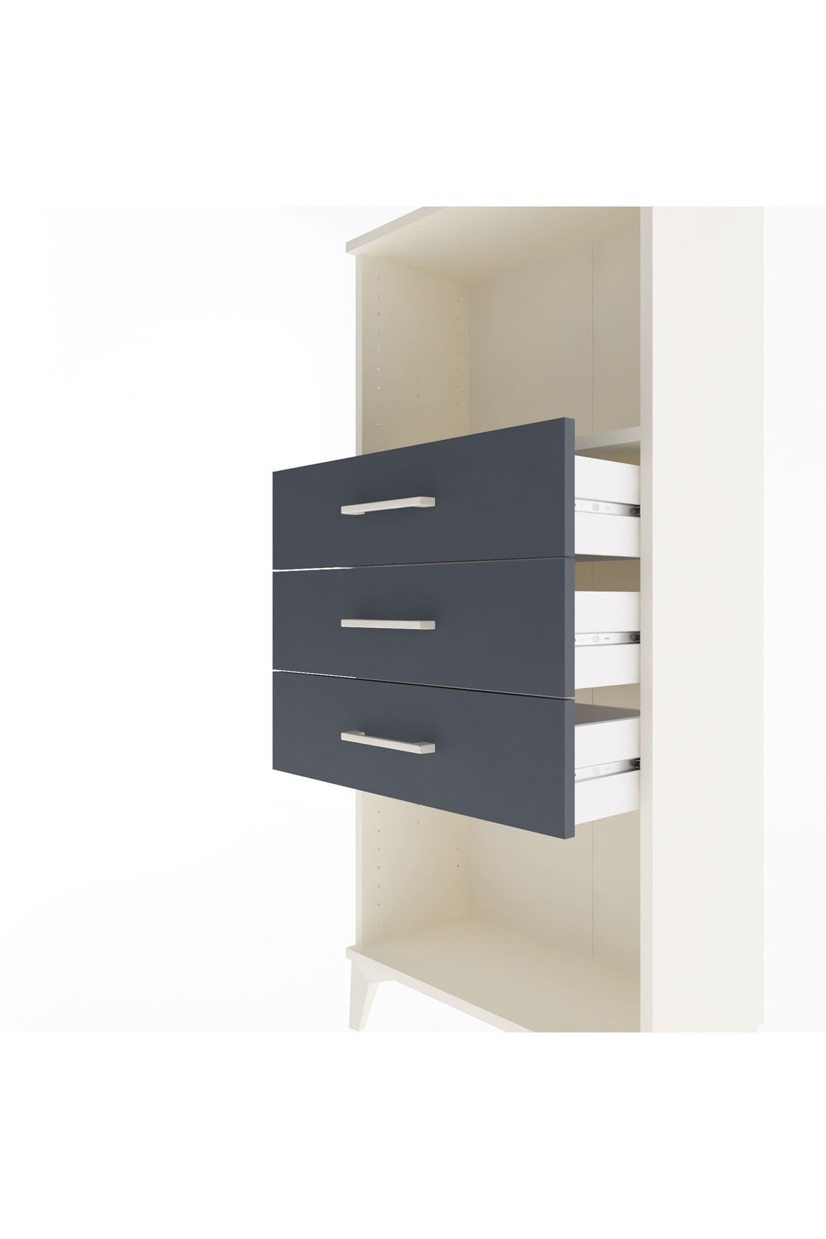Arges Dolap Tek Raflı 3 Çekmeceli 60x30x134 - S17M051V2A