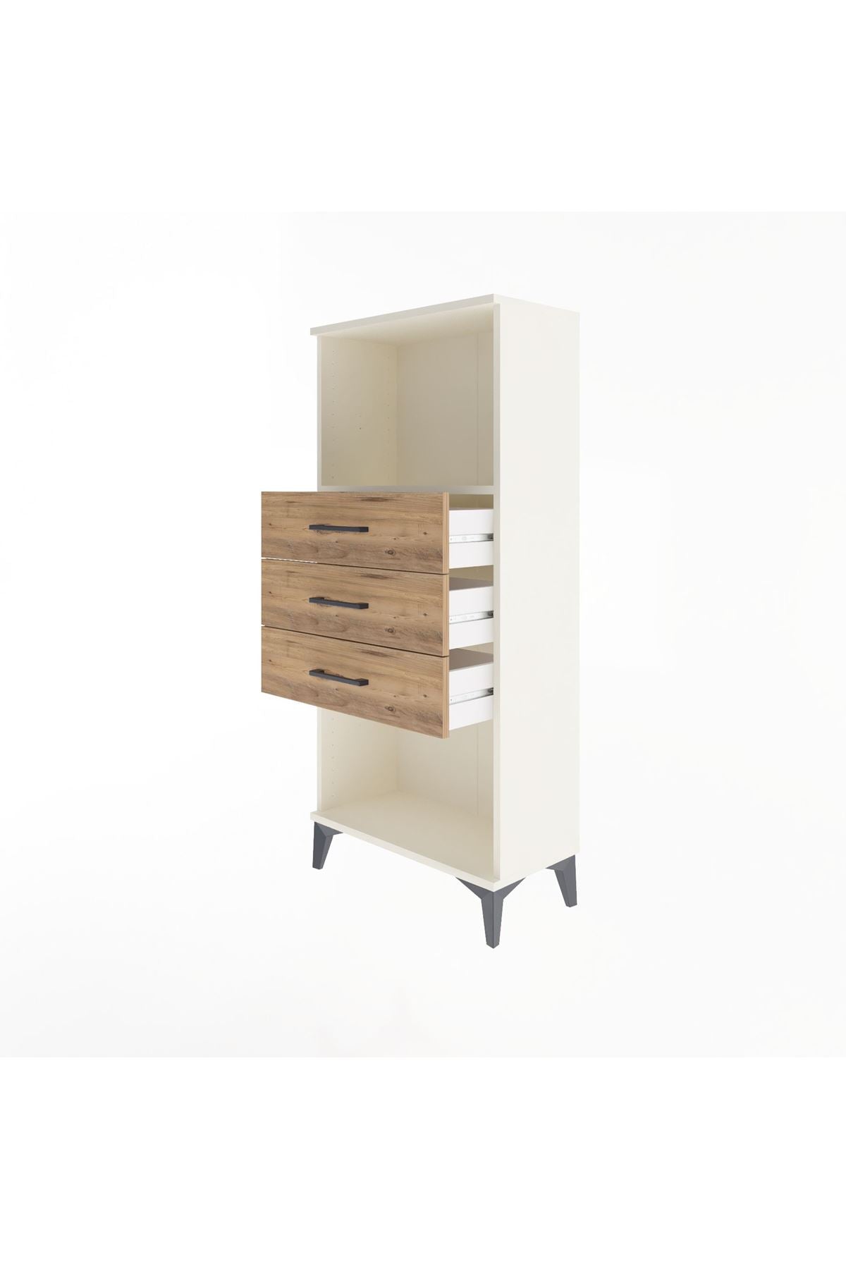 Arges Dolap Tek Raflı 3 Çekmeceli 60x30x134 - S17M051V3A