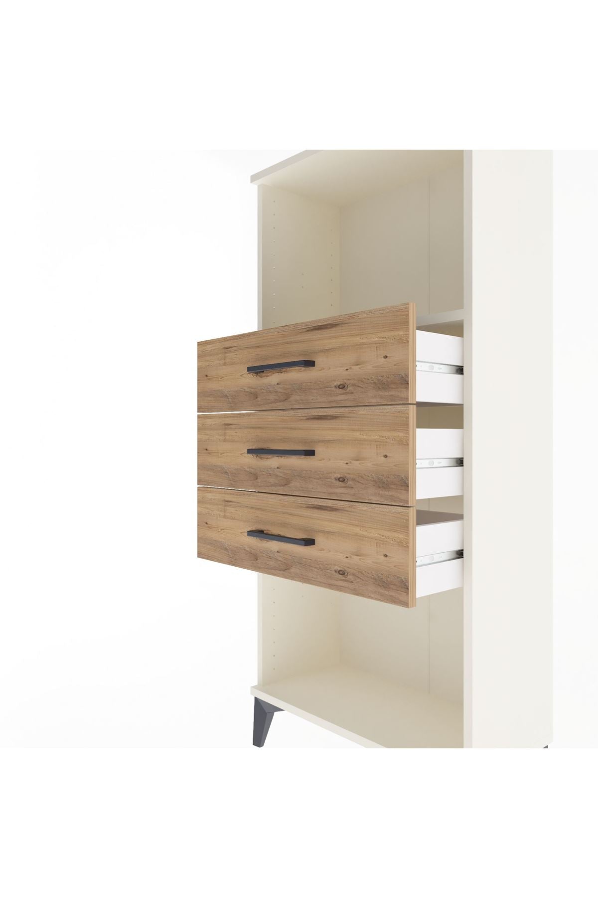 Arges Dolap Tek Raflı 3 Çekmeceli 60x30x134 - S17M051V3A