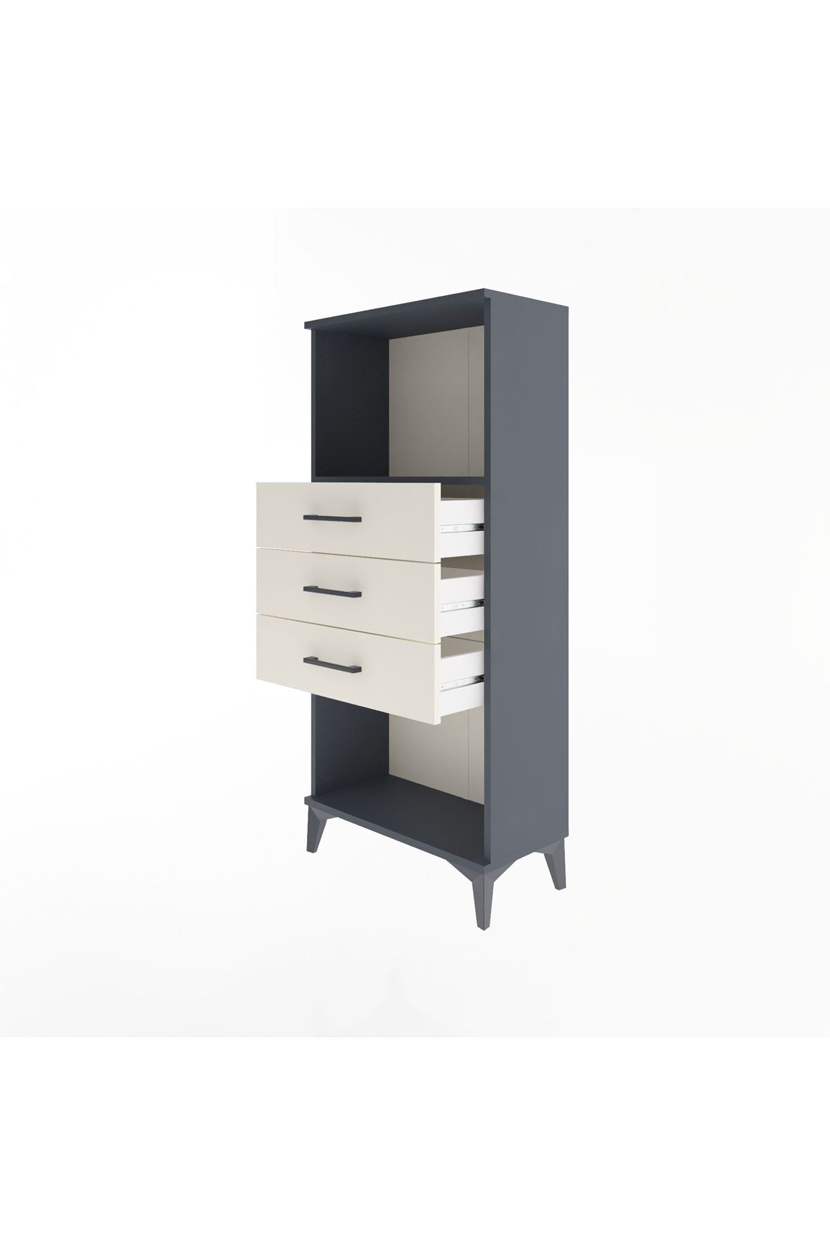 Arges Dolap Tek Raflı 3 Çekmeceli 60x30x134 - S17M051V4A