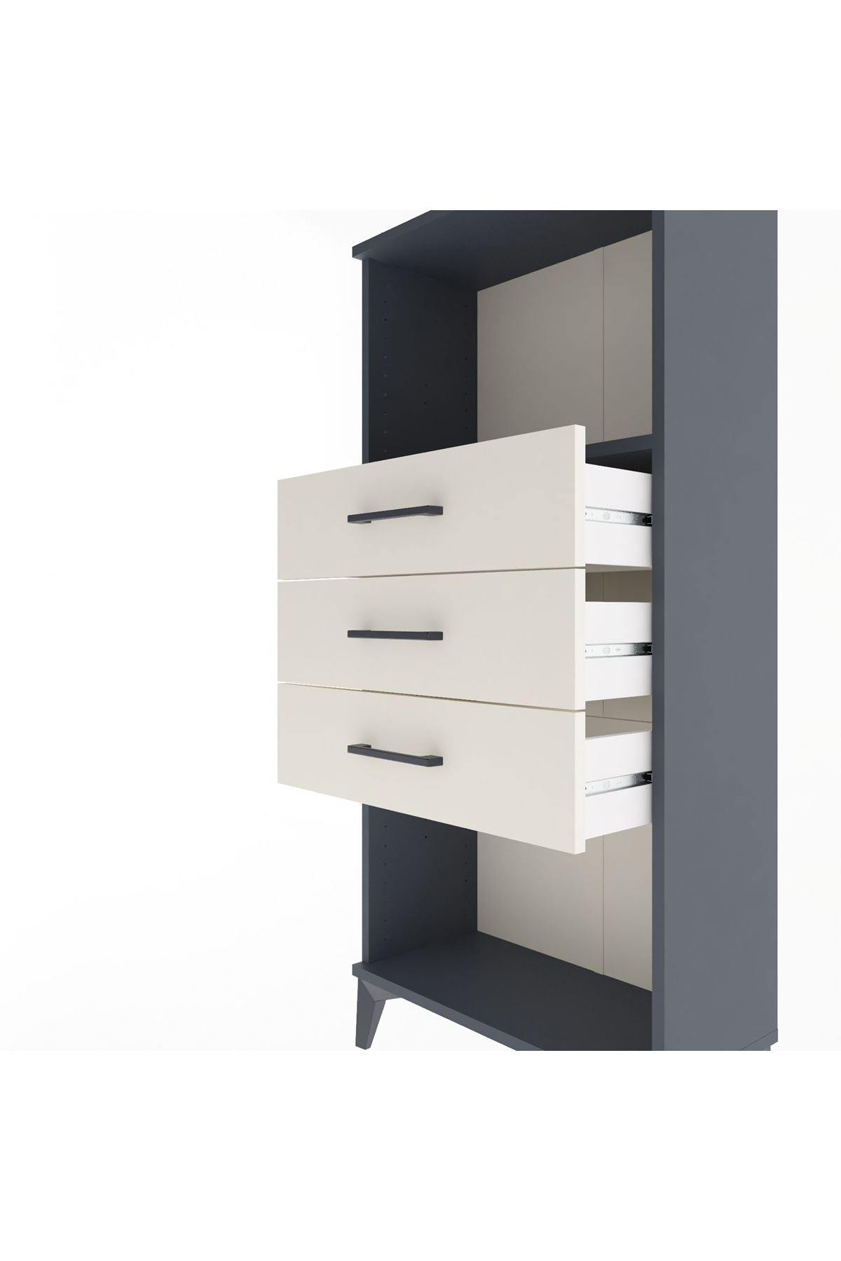 Arges Dolap Tek Raflı 3 Çekmeceli 60x30x134 - S17M051V4A