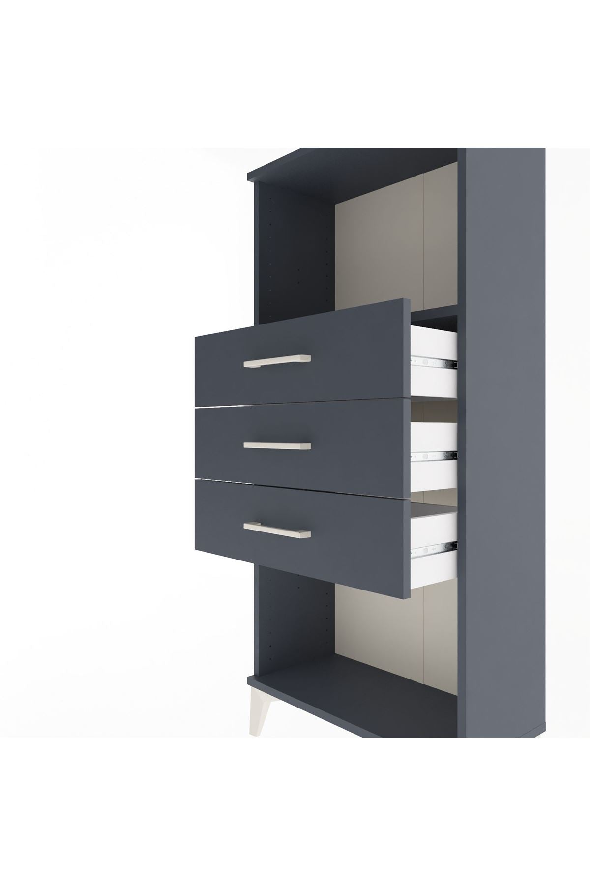 Arges Dolap Tek Raflı 3 Çekmeceli 60x30x134 - S17M051V5A
