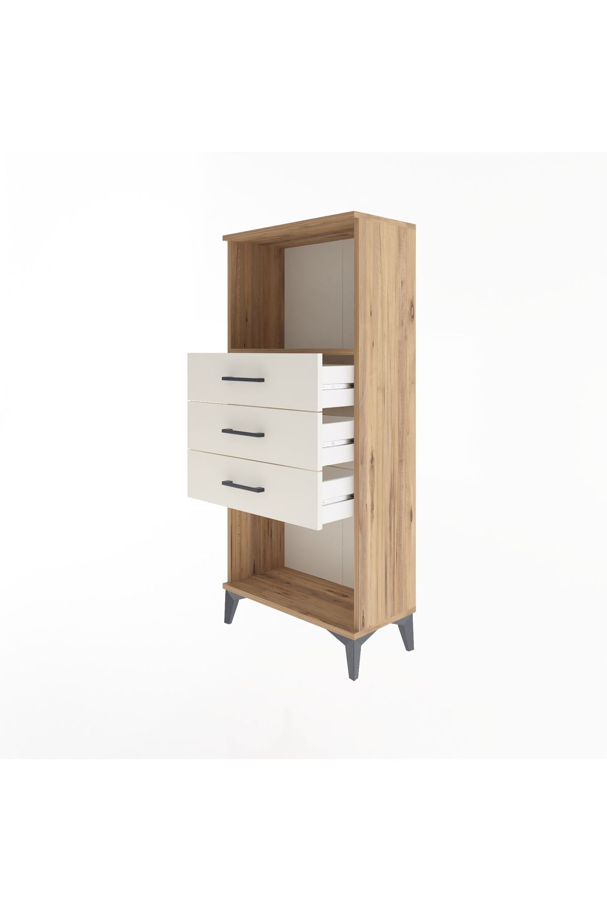 Arges Dolap Tek Raflı 3 Çekmeceli 60x30x134 - S17M051V7A