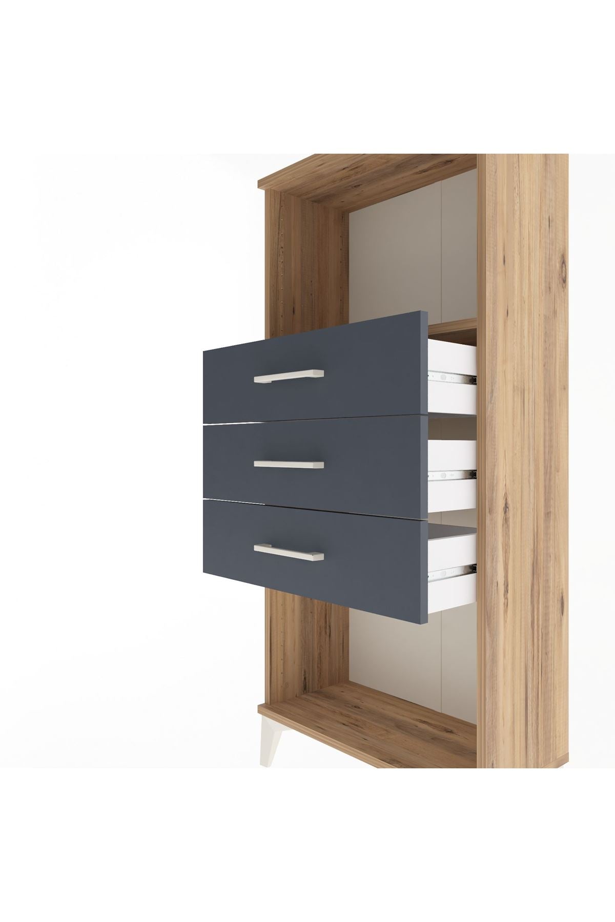 Arges Dolap Tek Raflı 3 Çekmeceli 60x30x134 - S17M051V8A