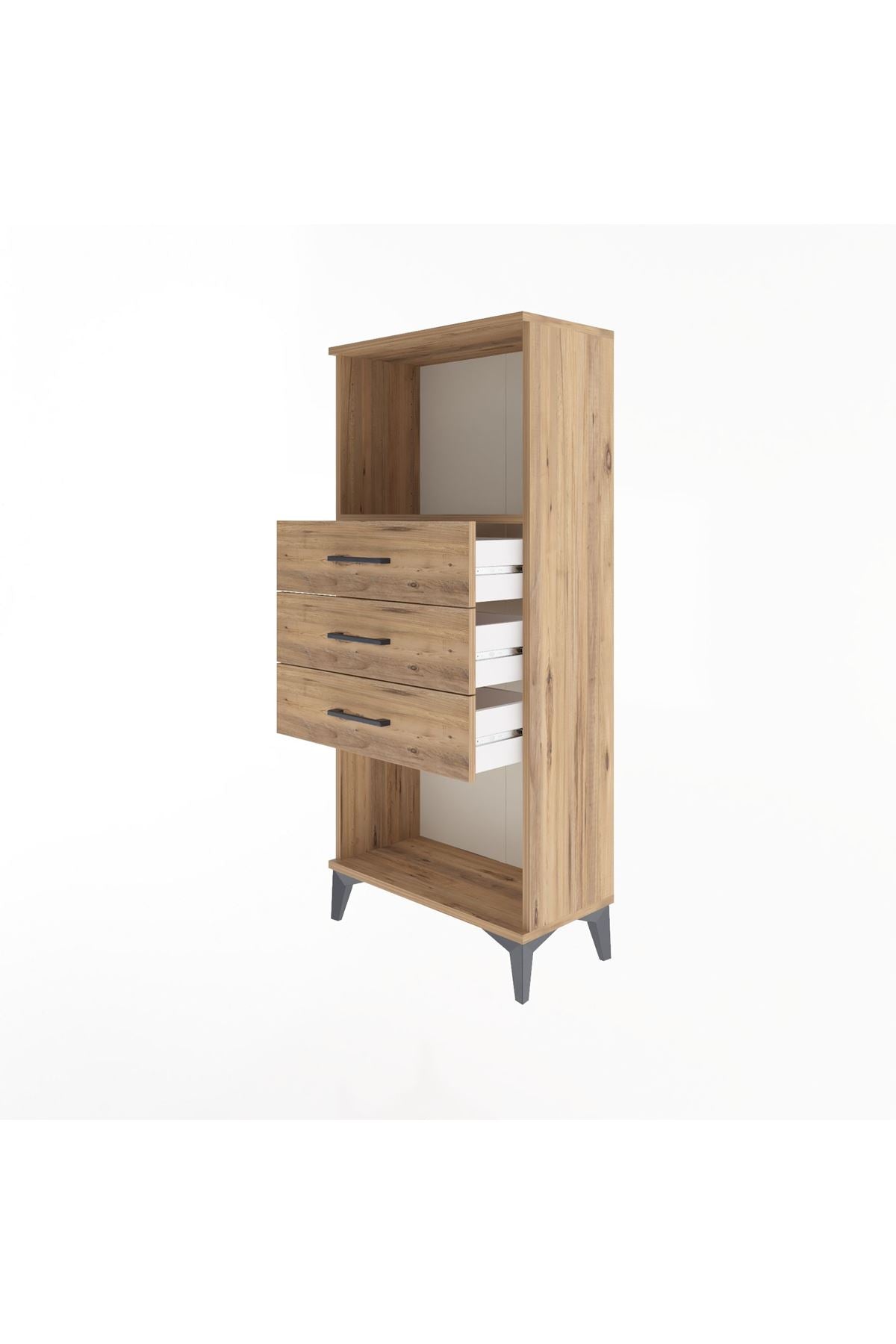 Arges Dolap Tek Raflı 3 Çekmeceli 60x30x134 - S17M051V9A