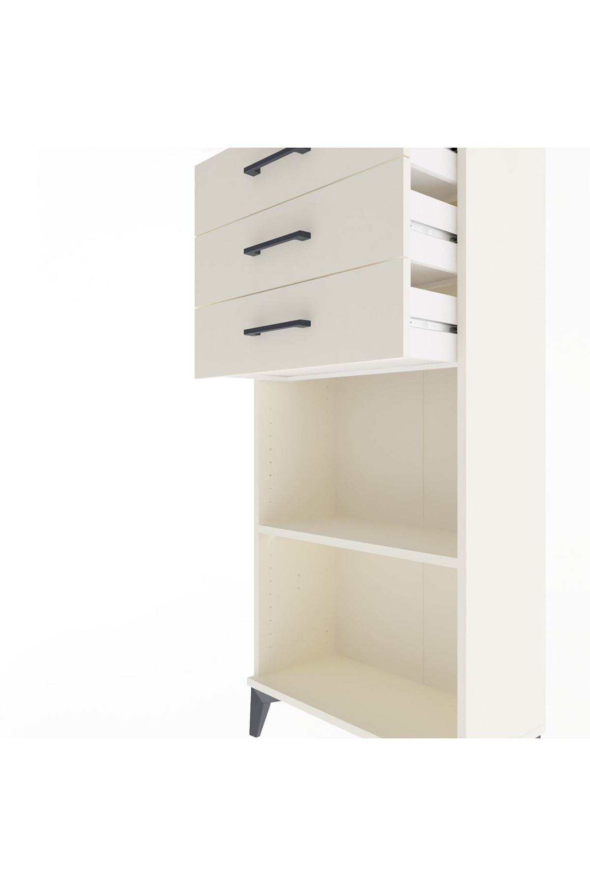Arges Dolap Tek Raflı 3 Çekmeceli 60x30x134 - S17M052V1A