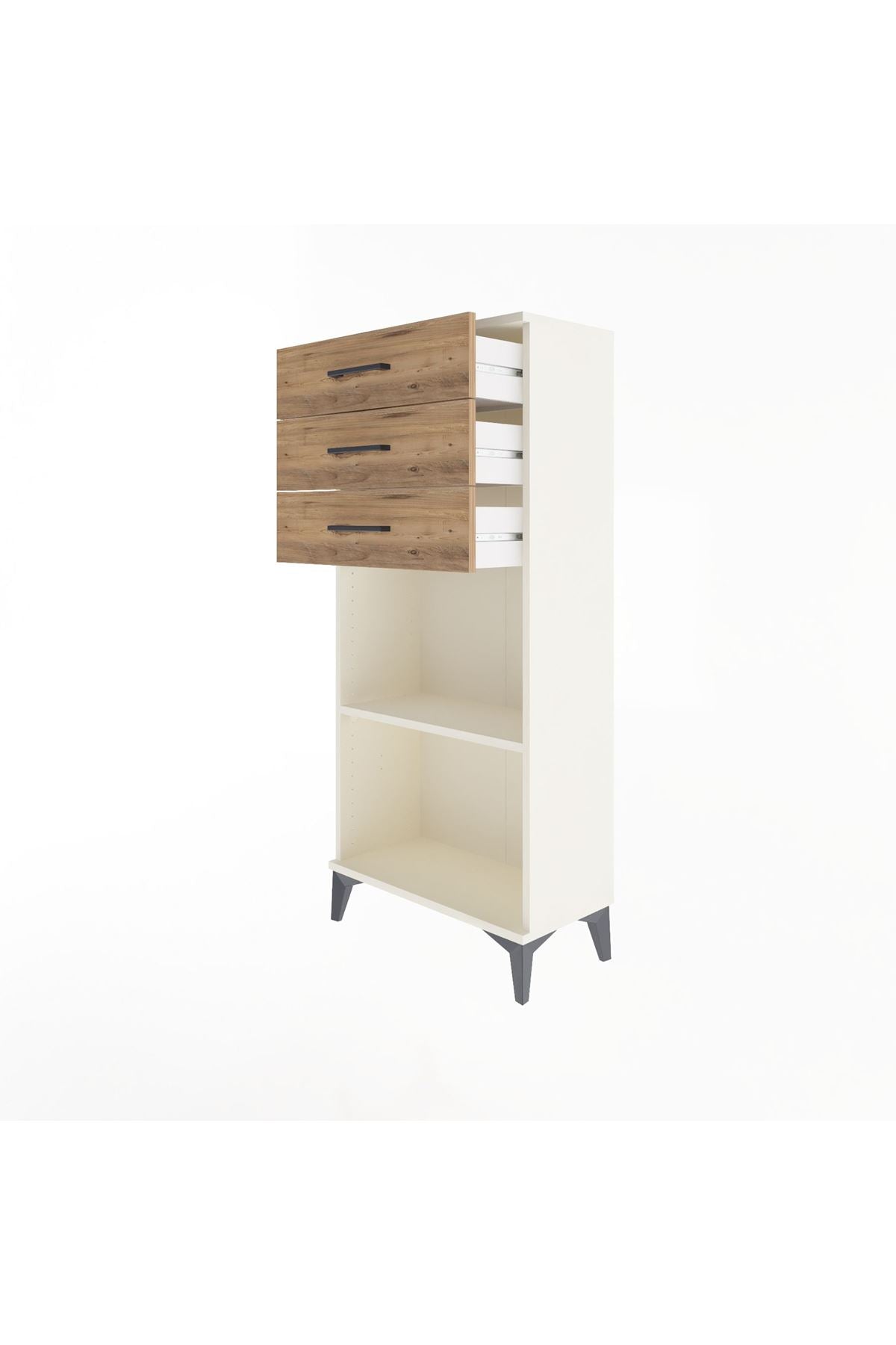 Arges Dolap Tek Raflı 3 Çekmeceli 60x30x134 - S17M052V3A