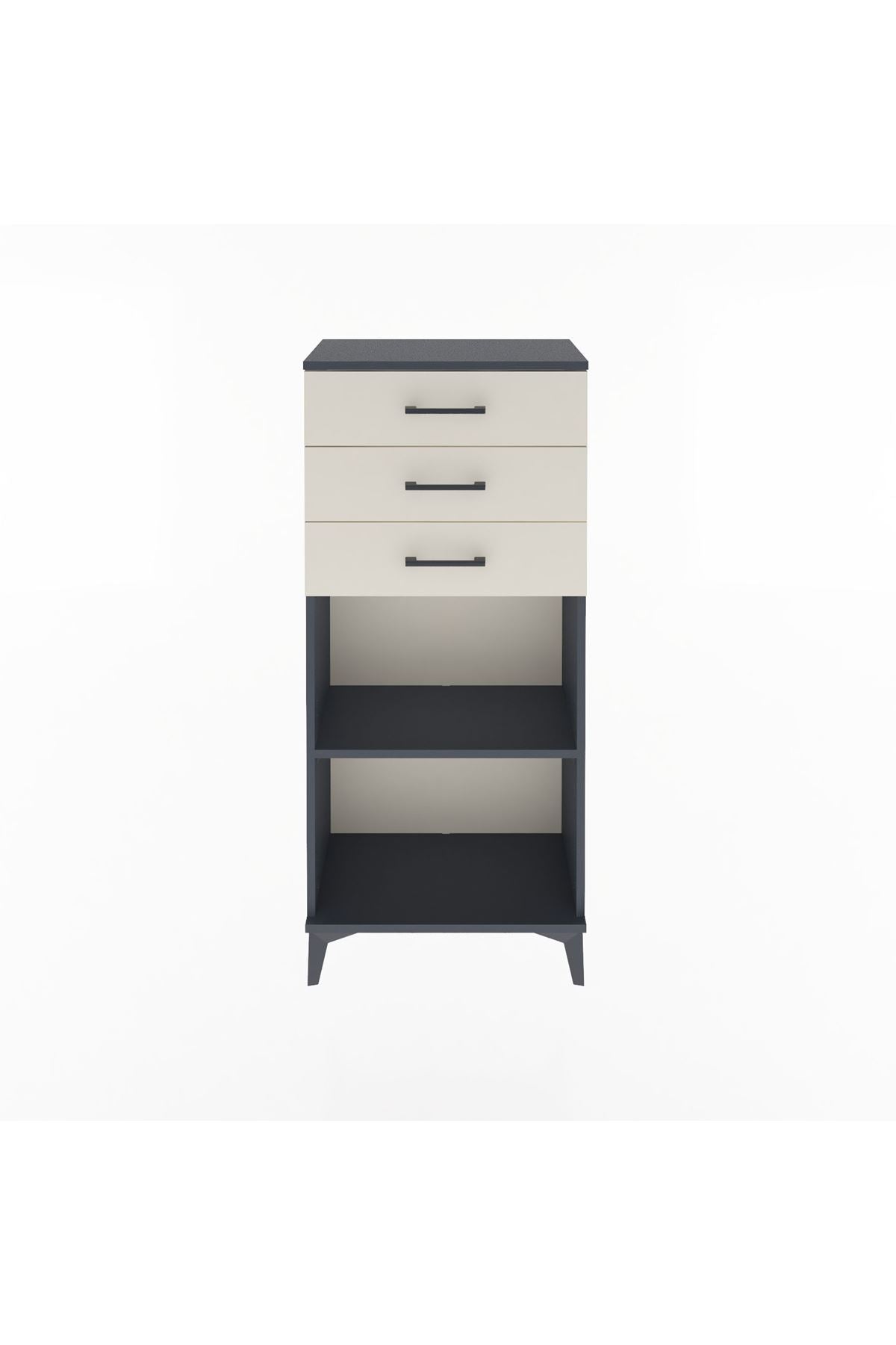 Arges Dolap Tek Raflı 3 Çekmeceli 60x30x134 - S17M052V4A