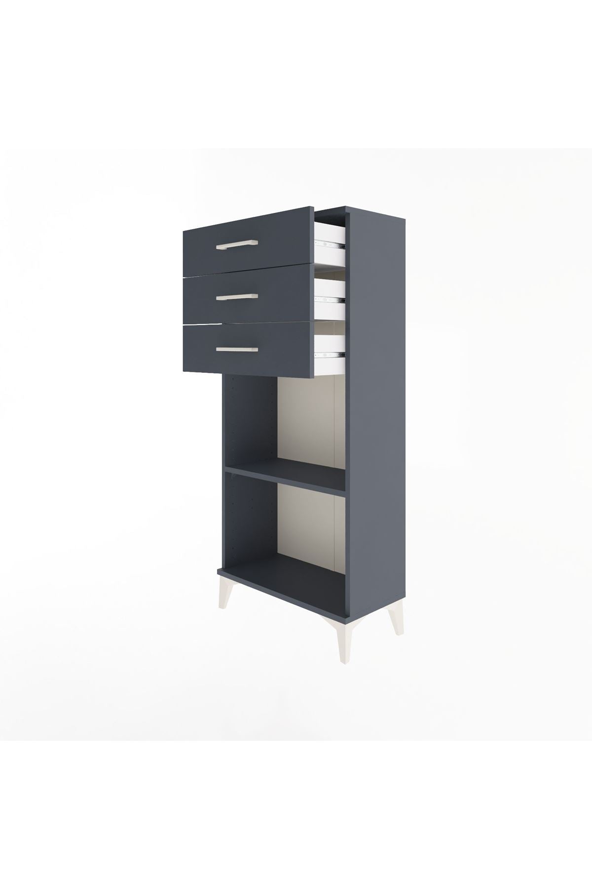 Arges Dolap Tek Raflı 3 Çekmeceli 60x30x134 - S17M052V5A