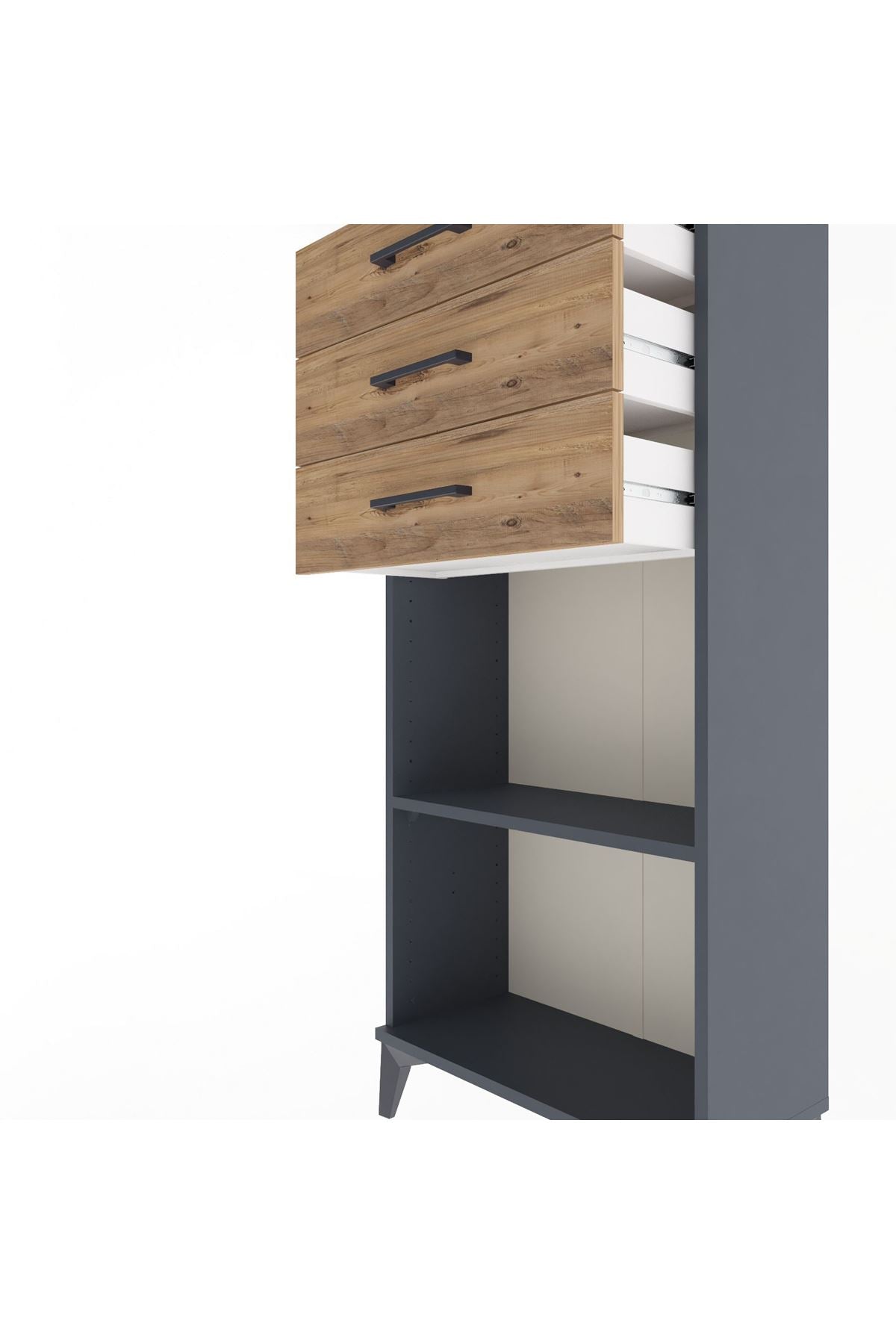 Arges Dolap Tek Raflı 3 Çekmeceli 60x30x134 - S17M052V6A