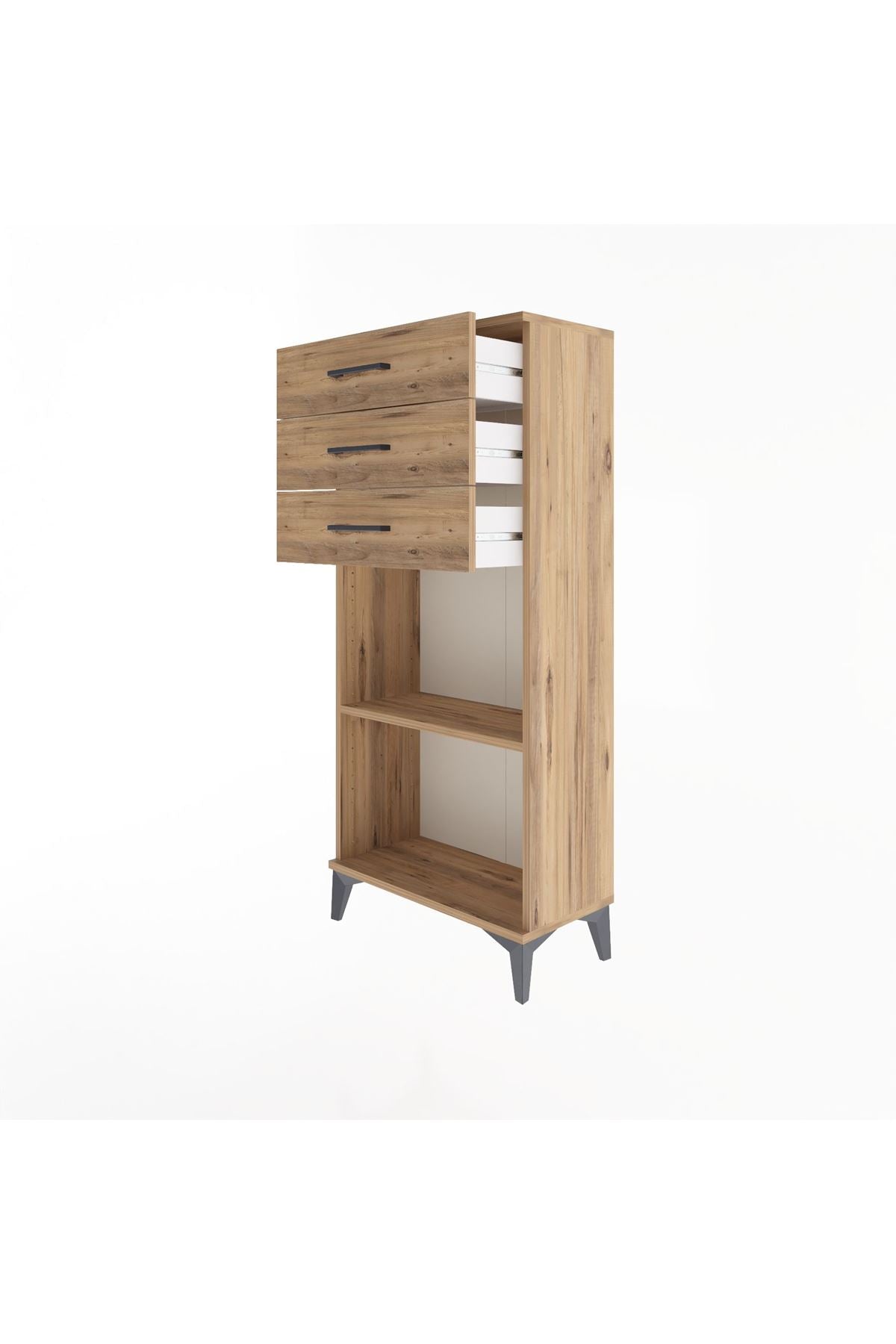 Arges Dolap Tek Raflı 3 Çekmeceli 60x30x134 - S17M052V9A