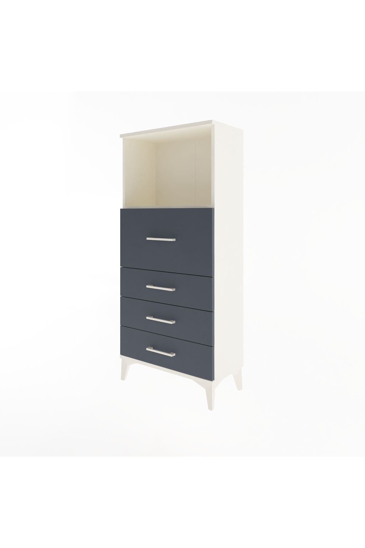 Arges Dolap Tek Raflı 4 Çekmeceli 60x30x134 - S17M016V2A