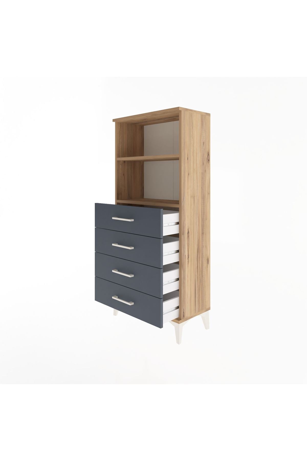 Arges Dolap 2 Raflı 4 Çekmeceli 60x30x134 - S17M053V8A