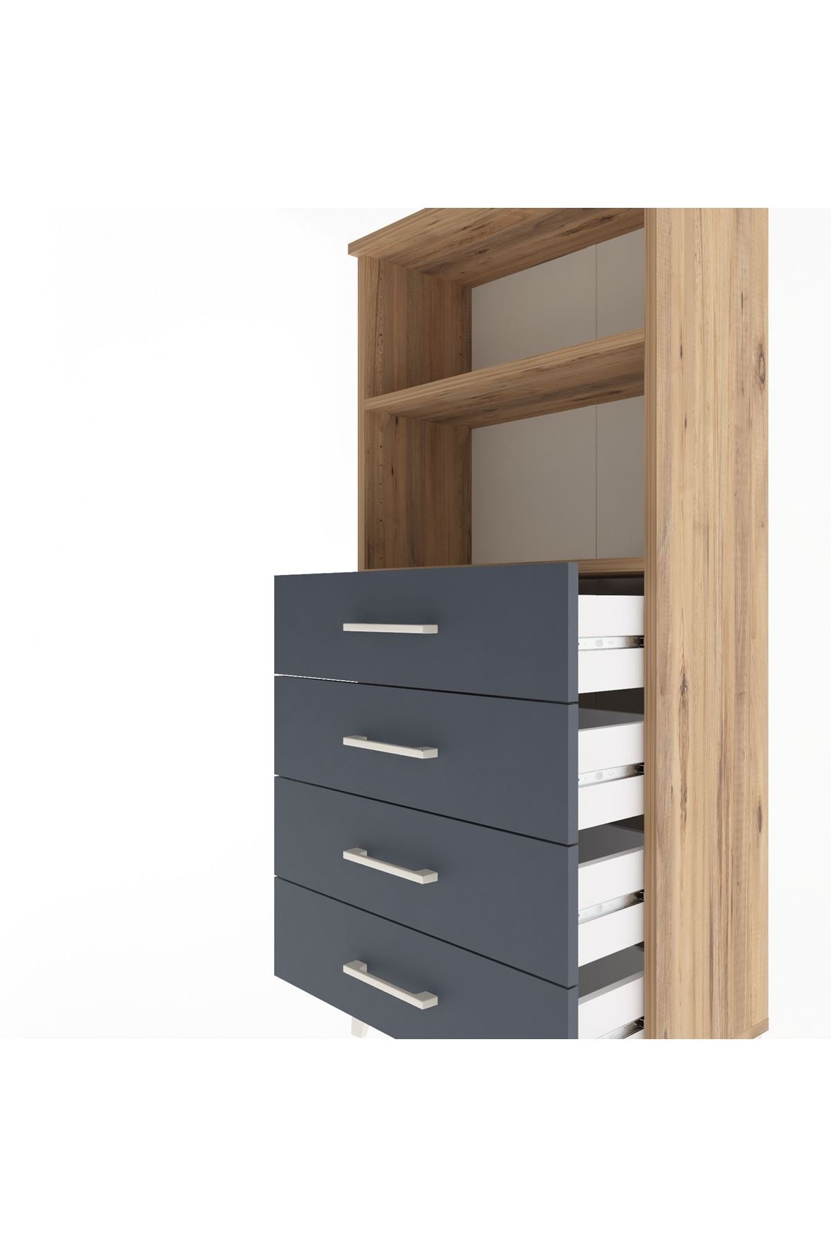 Arges Dolap 2 Raflı 4 Çekmeceli 60x30x134 - S17M053V8A