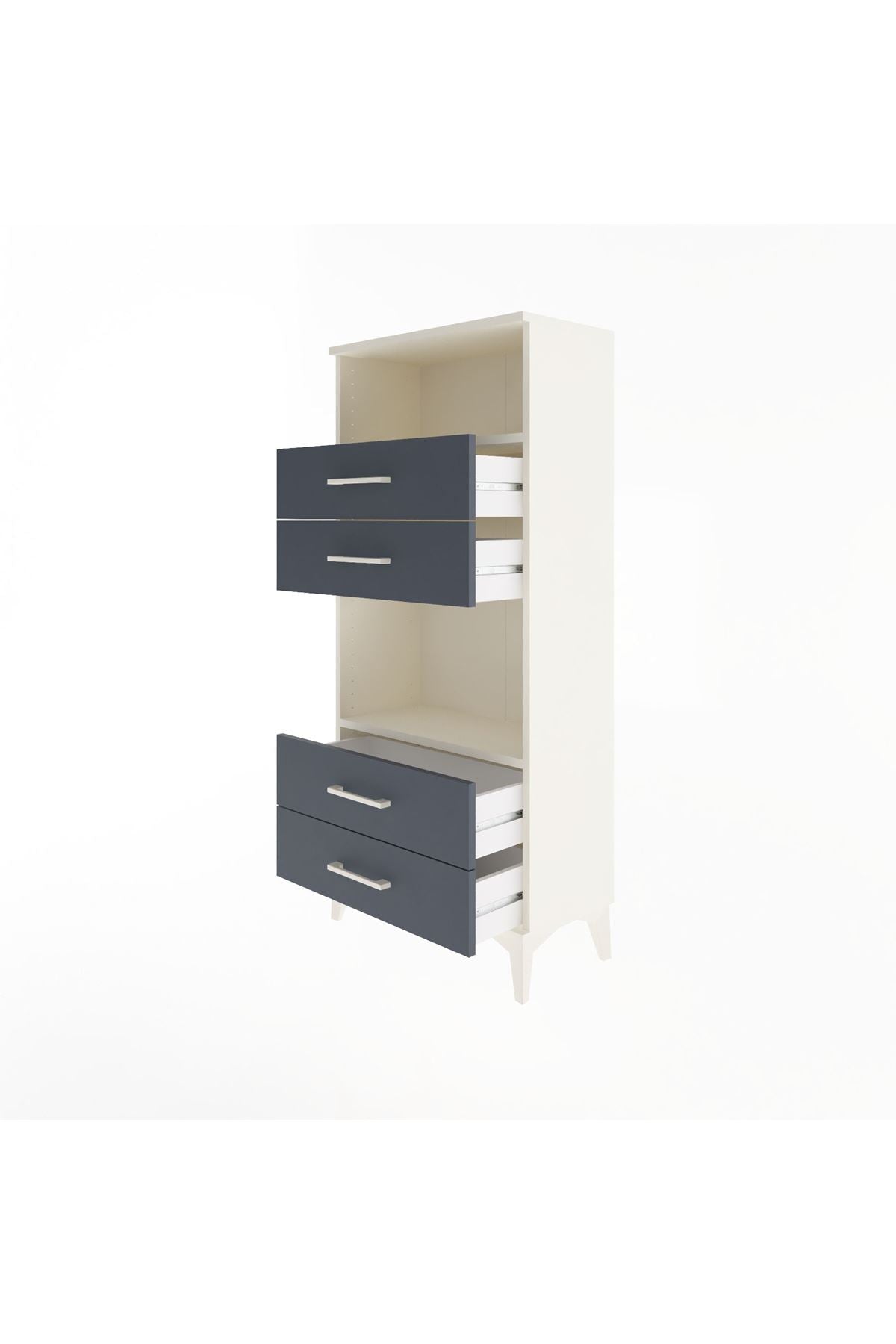 Arges Dolap 2 Raflı 4 Çekmeceli 60x30x134 - S17M054V2A