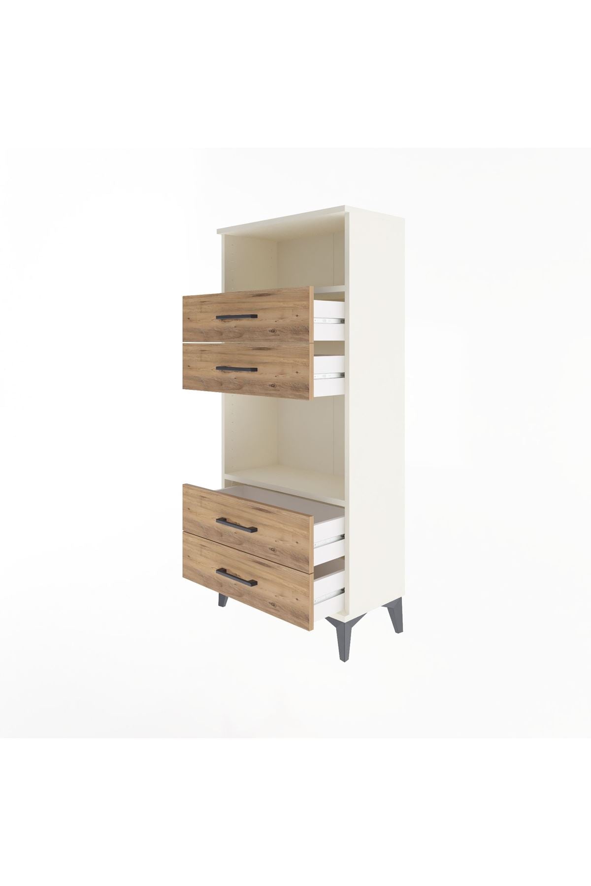 Arges Dolap 2 Raflı 4 Çekmeceli 60x30x134 - S17M054V3A
