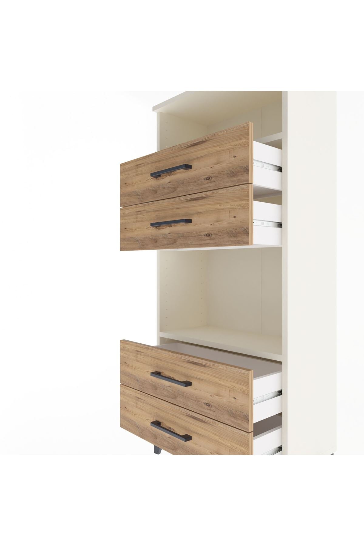Arges Dolap 2 Raflı 4 Çekmeceli 60x30x134 - S17M054V3A