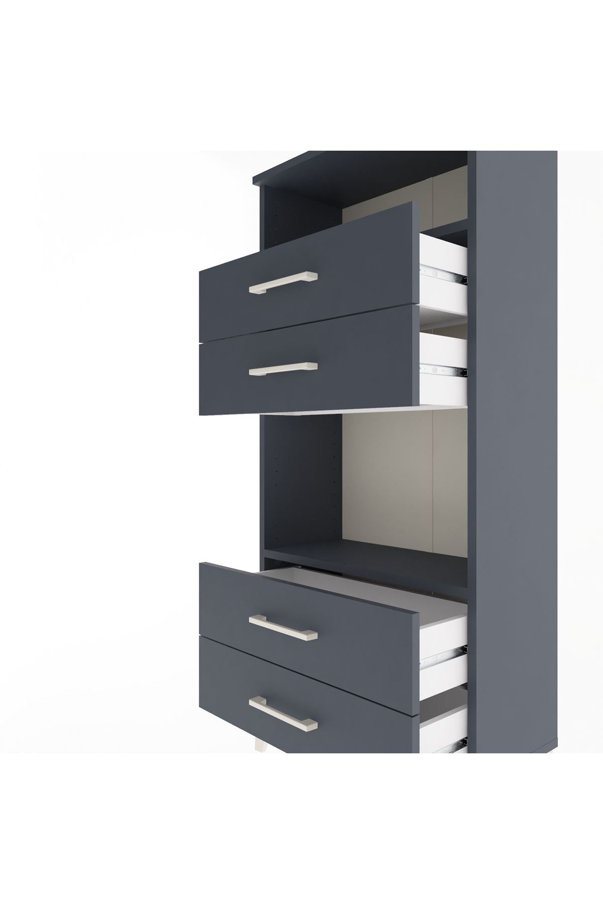 Arges Dolap 2 Raflı 4 Çekmeceli 60x30x134 - S17M054V5A