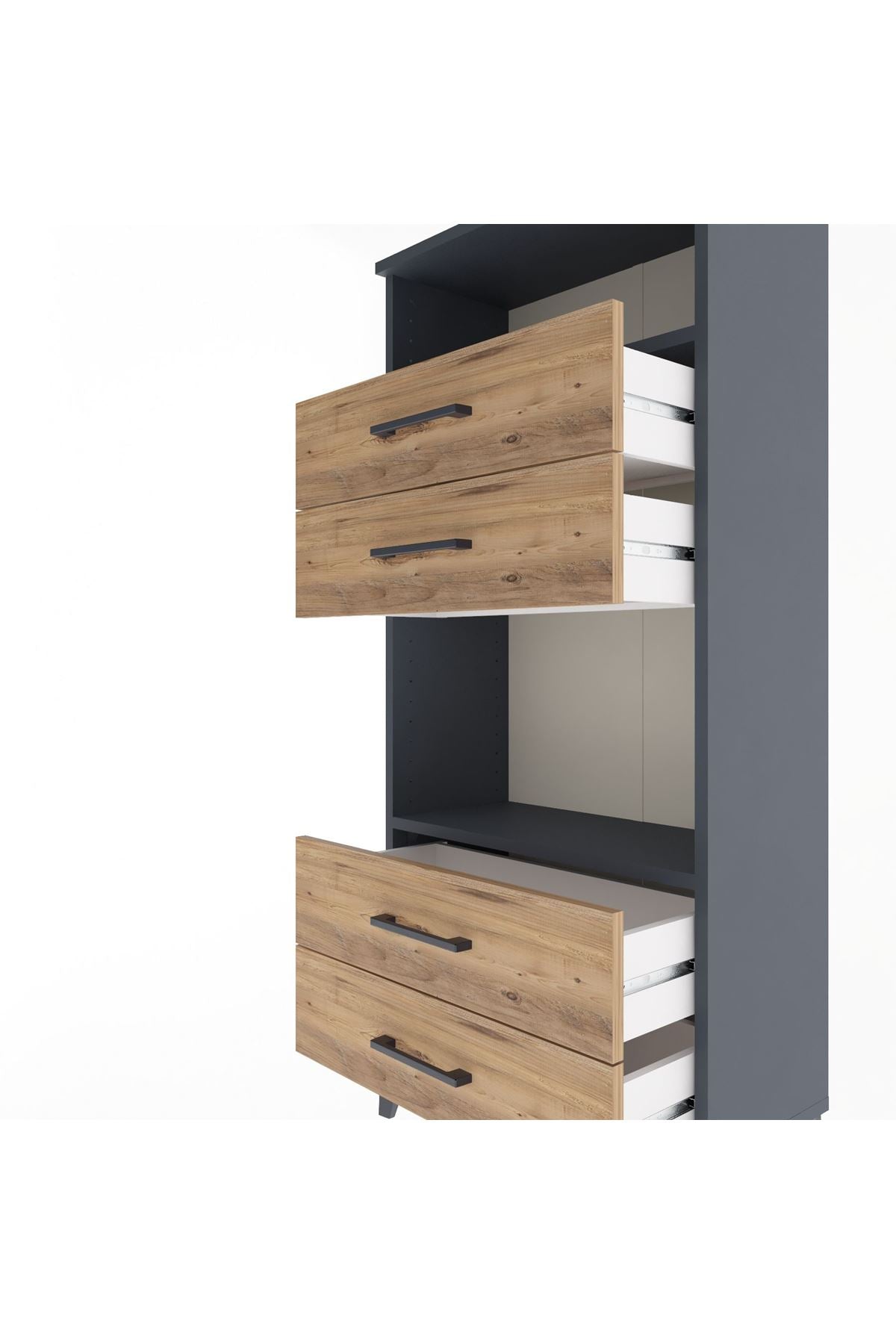 Arges Dolap 2 Raflı 4 Çekmeceli 60x30x134 - S17M054V6A