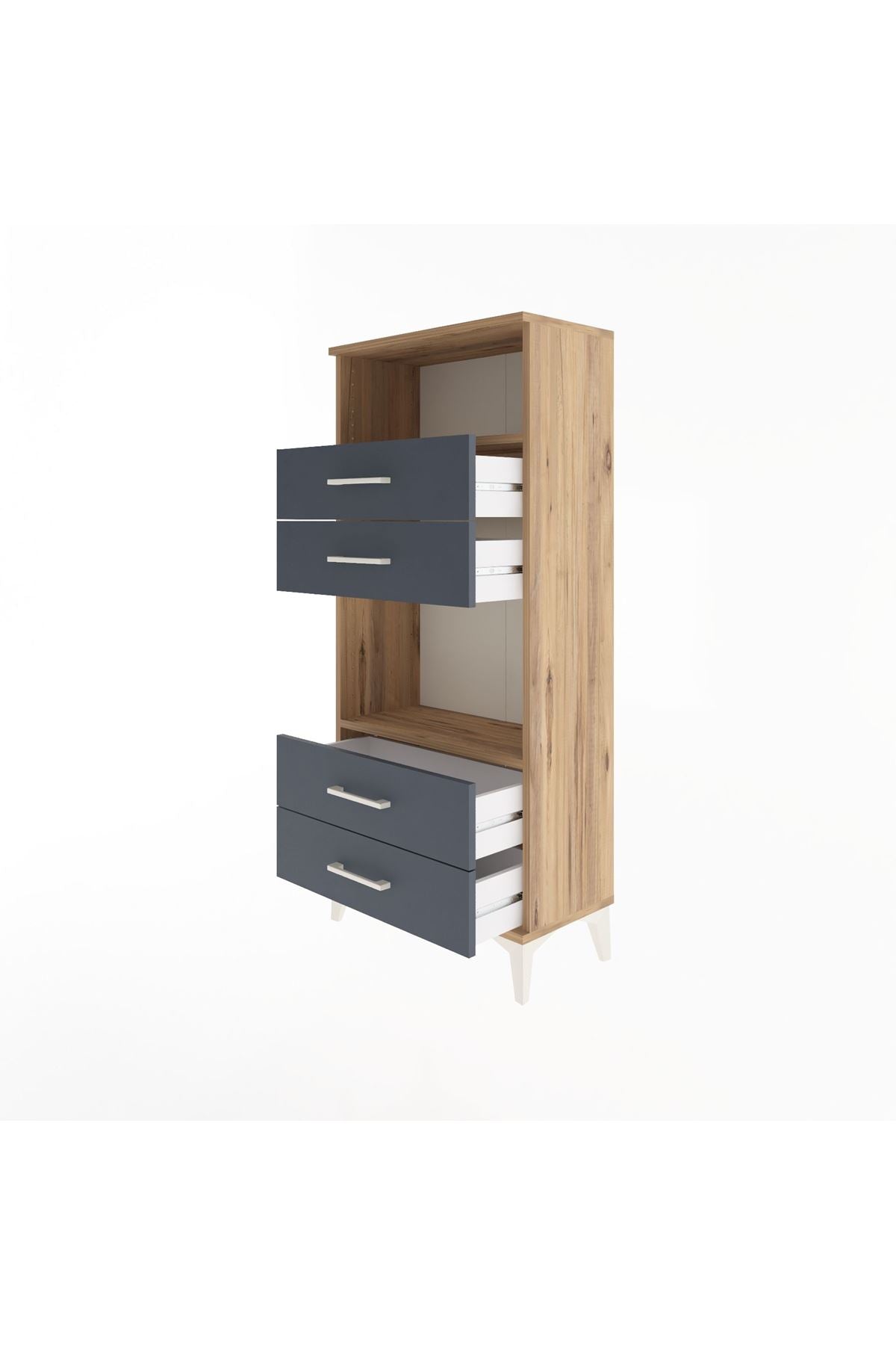 Arges Dolap 2 Raflı 4 Çekmeceli 60x30x134 - S17M054V8A