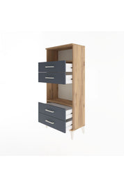 Arges Dolap 2 Raflı 4 Çekmeceli 60x30x134 - S17M054V8A