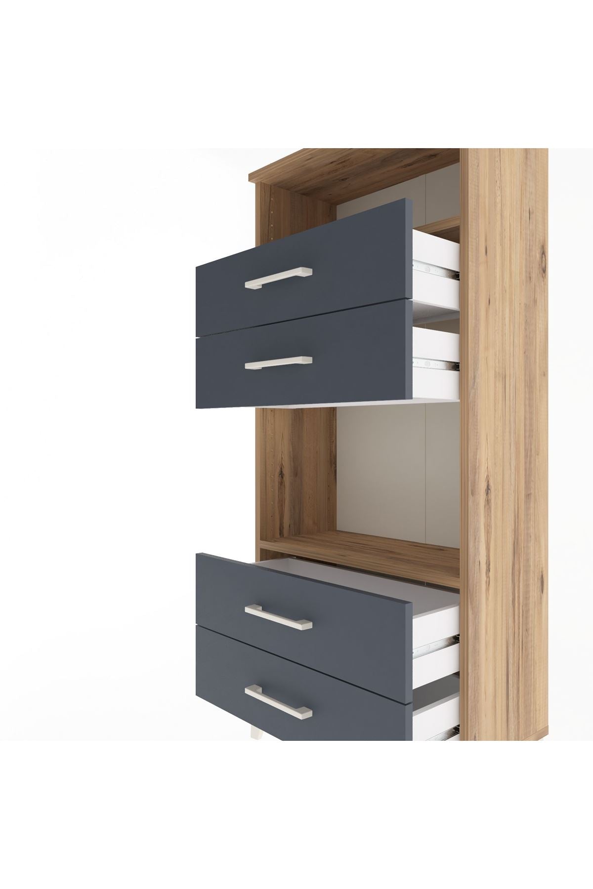 Arges Dolap 2 Raflı 4 Çekmeceli 60x30x134 - S17M054V8A