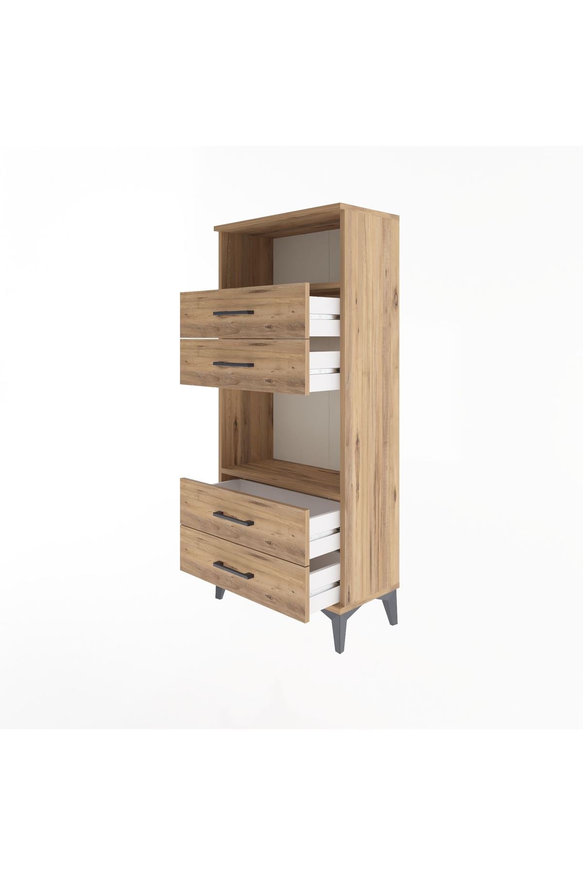 Arges Dolap 2 Raflı 4 Çekmeceli 60x30x134 - S17M054V9A