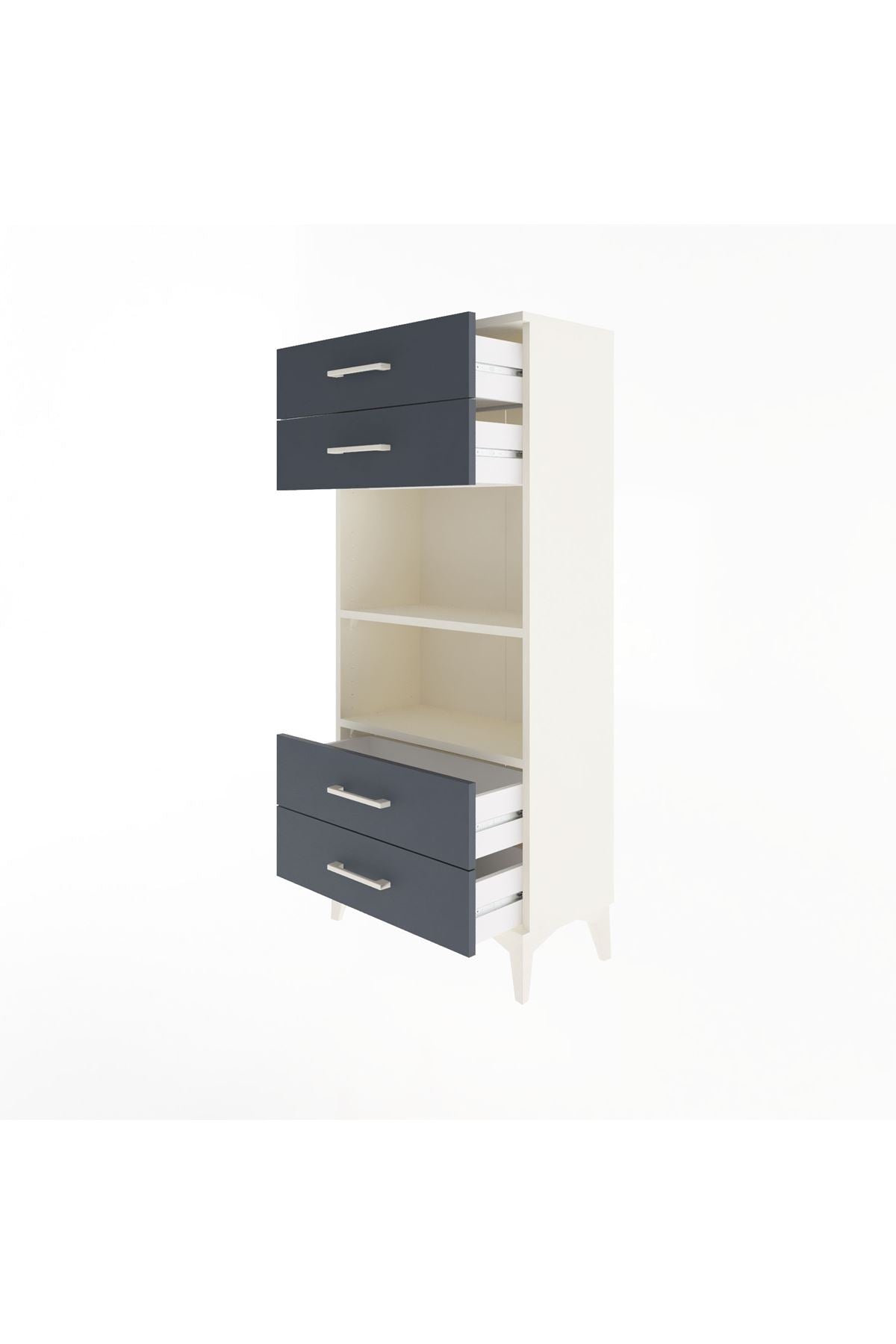 Arges Dolap 2 Raflı 4 Çekmeceli 60x30x134 - S17M055V2A