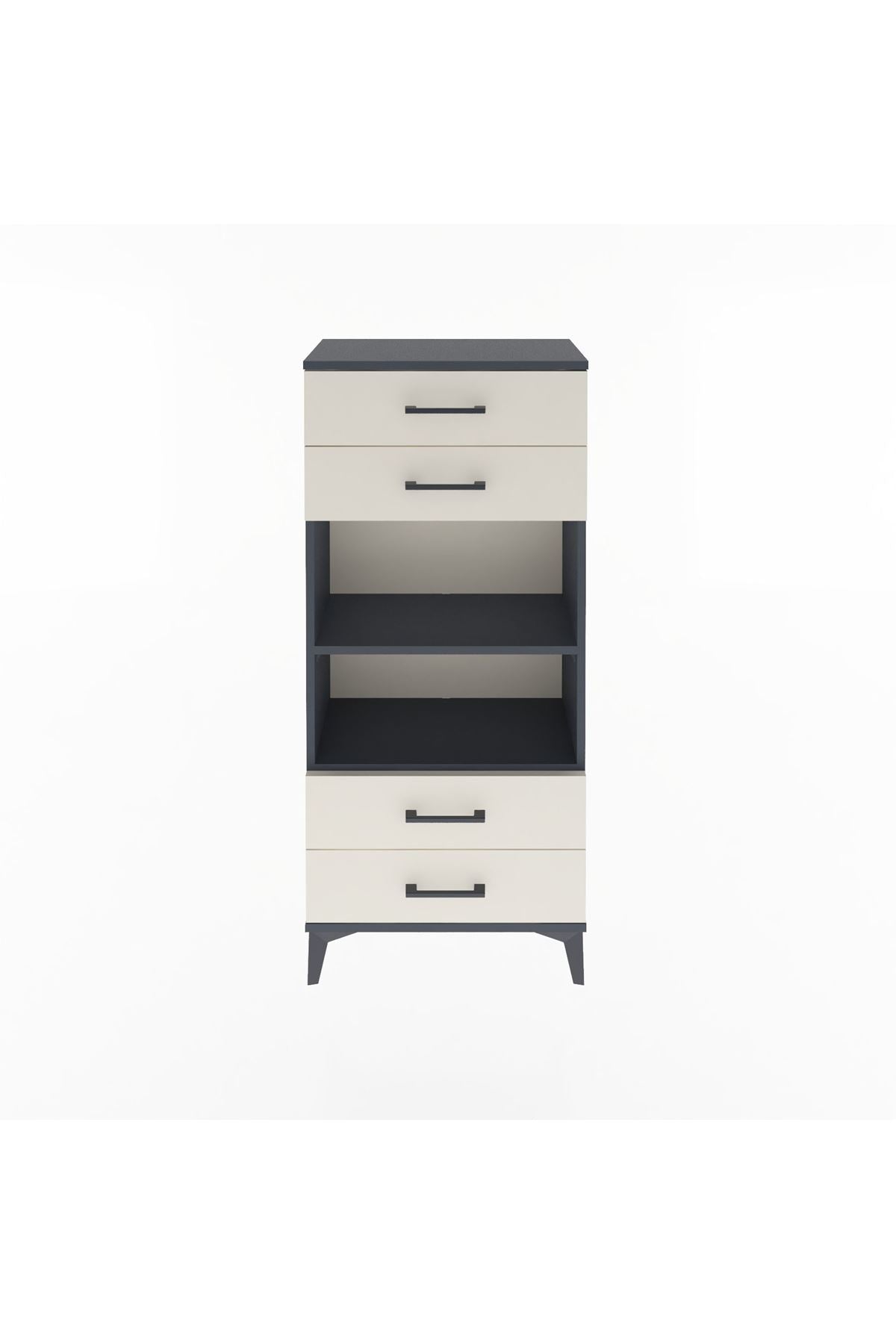 Arges Dolap 2 Raflı 4 Çekmeceli 60x30x134 - S17M055V4A