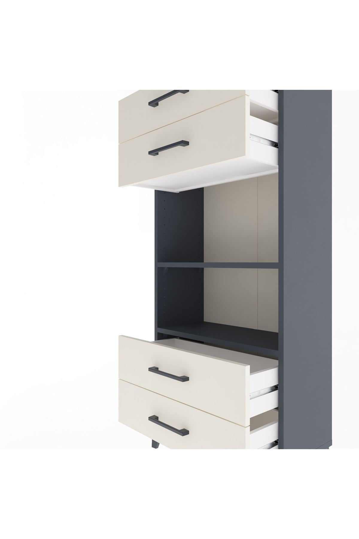 Arges Dolap 2 Raflı 4 Çekmeceli 60x30x134 - S17M055V4A
