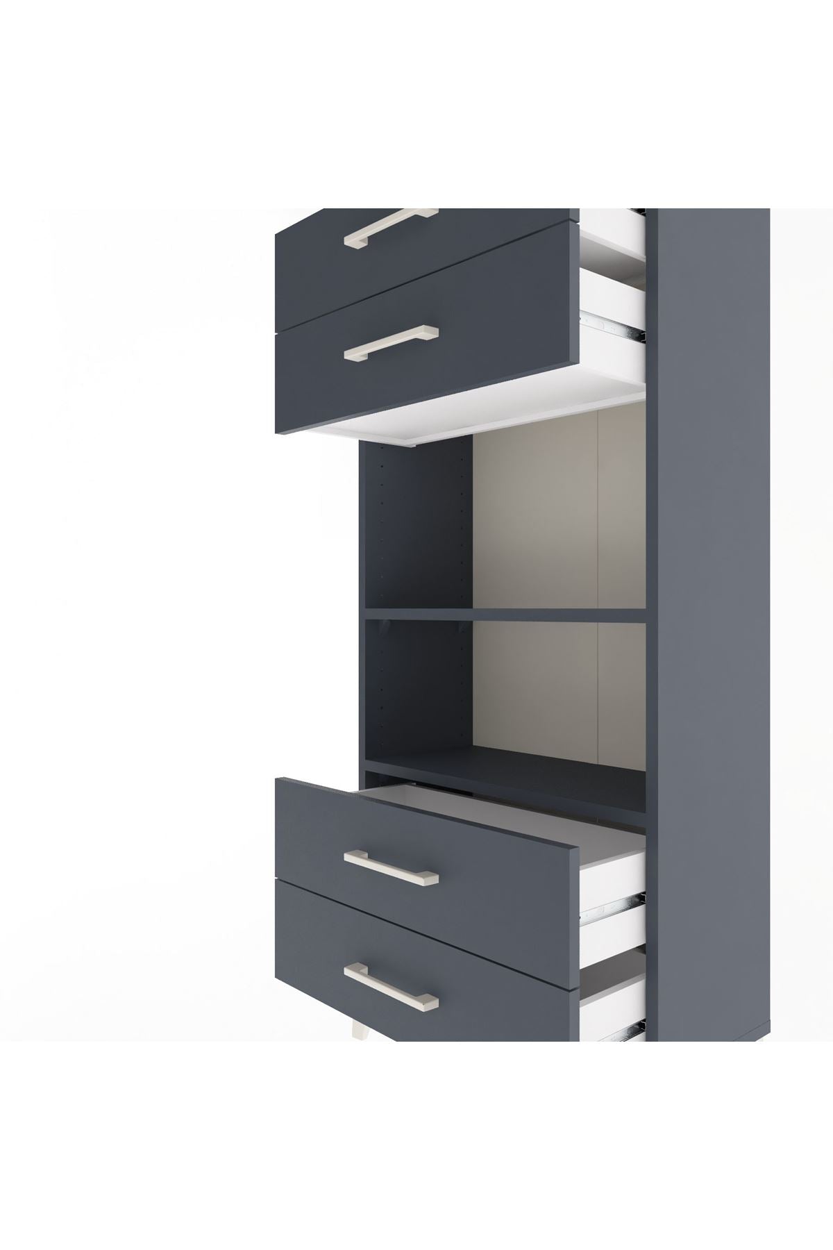 Arges Dolap 2 Raflı 4 Çekmeceli 60x30x134 - S17M055V5A