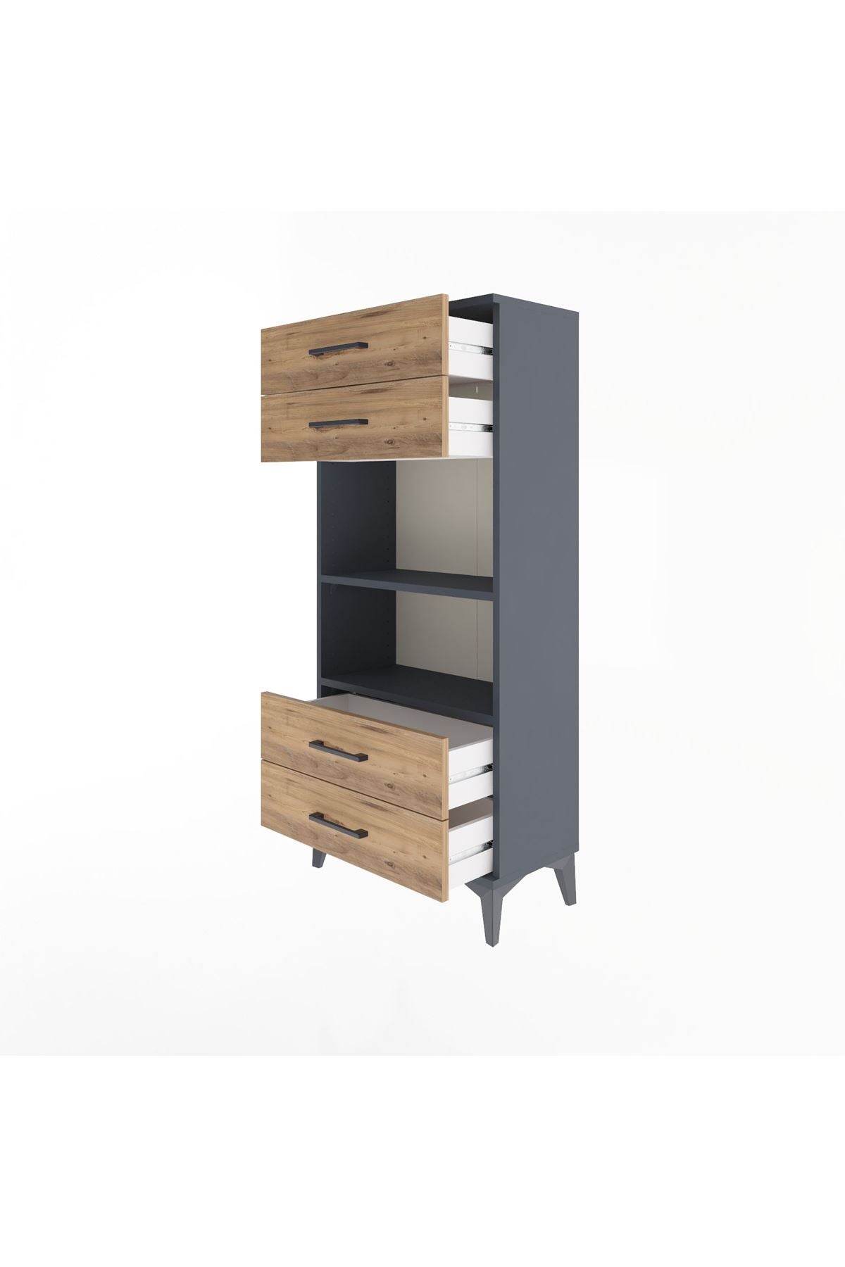 Arges Dolap 2 Raflı 4 Çekmeceli 60x30x134 - S17M055V6A