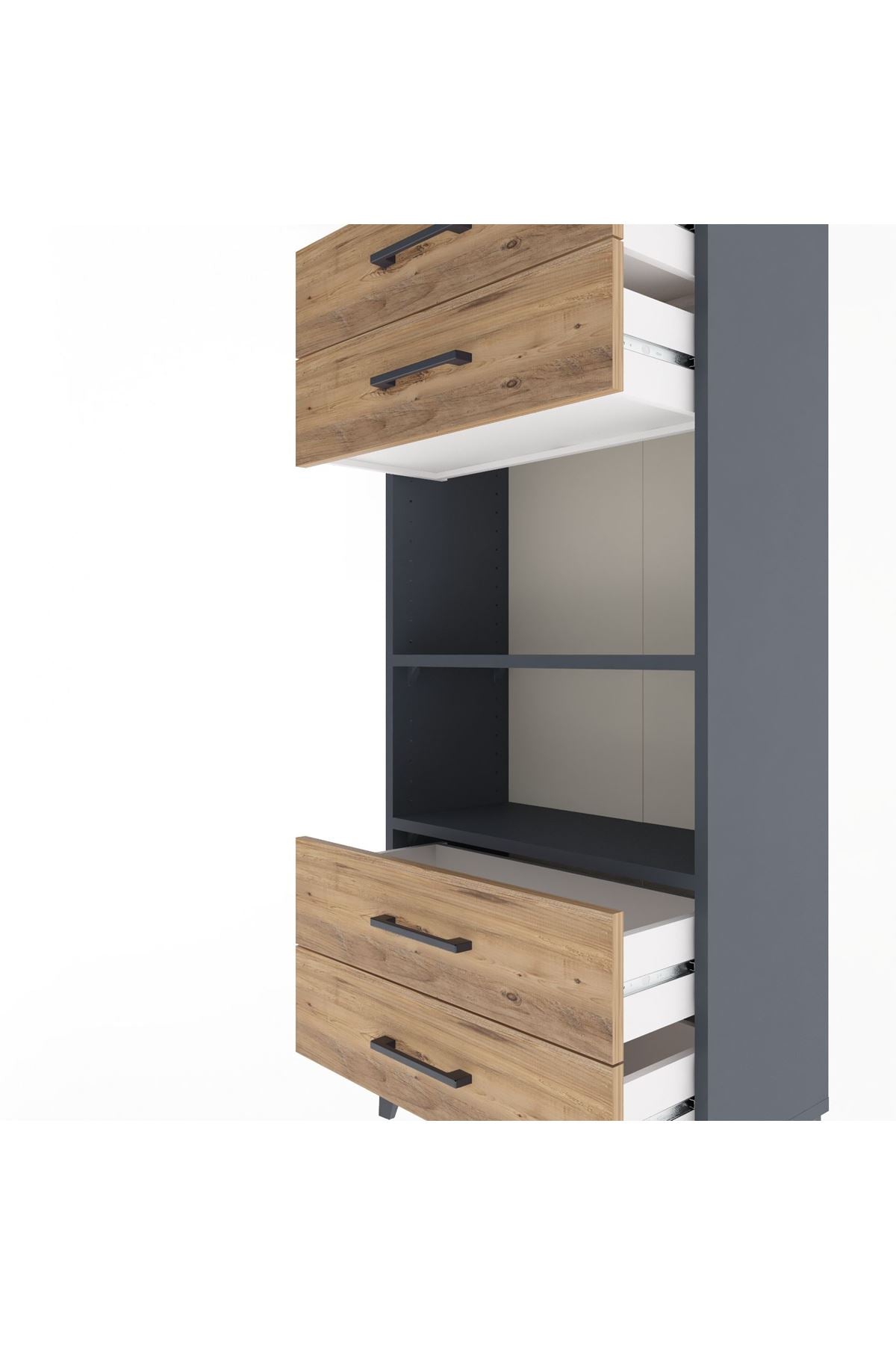 Arges Dolap 2 Raflı 4 Çekmeceli 60x30x134 - S17M055V6A